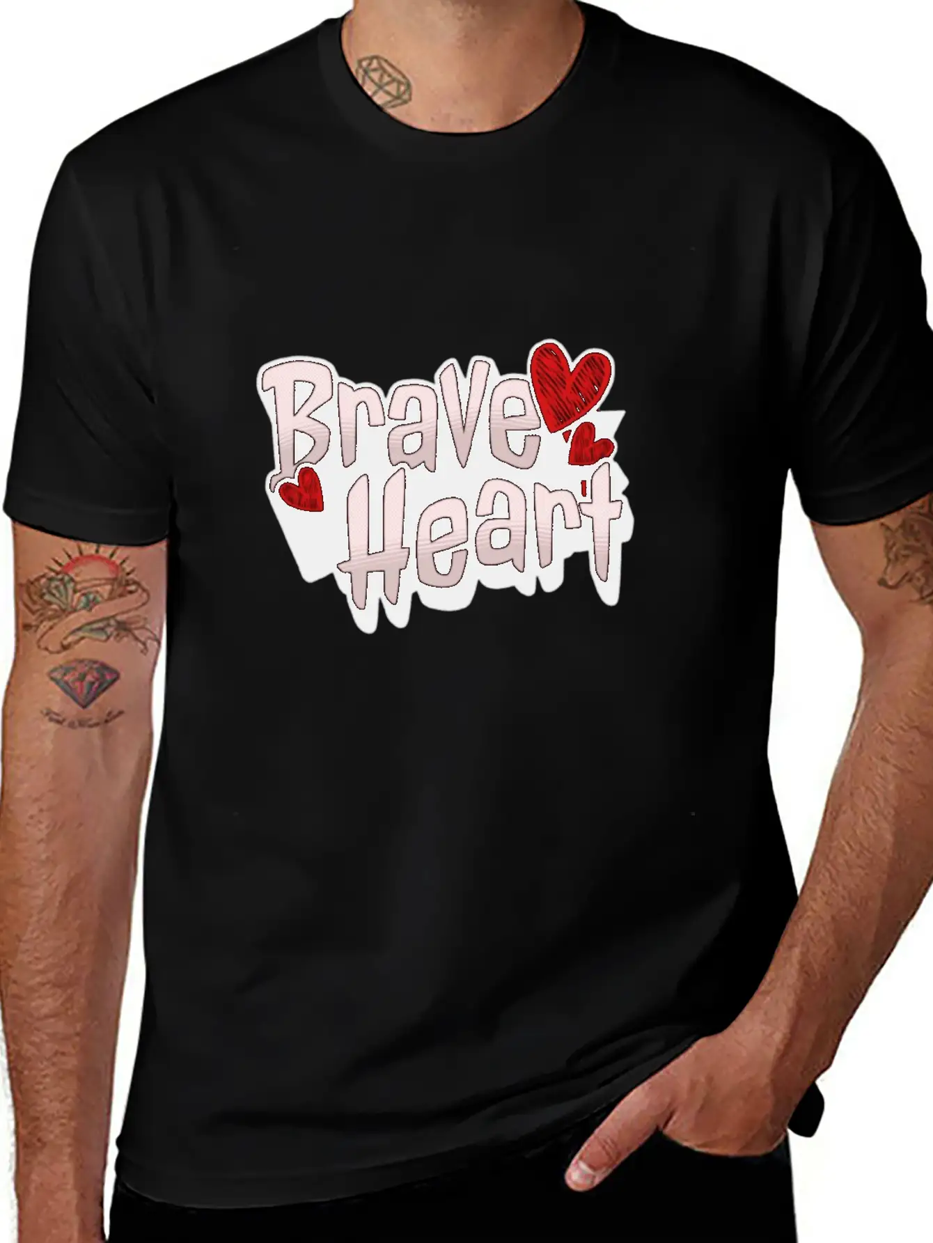 Brave Heart - Courageous Warrior Unisex Short Sleeve Soft Cotton T-Shirt – Casual Everyday Wear