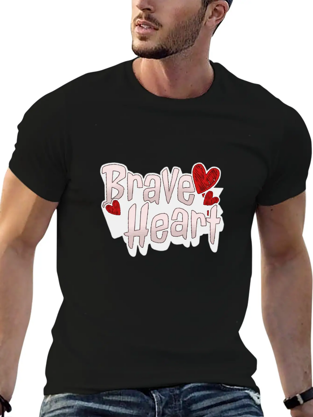 Brave Heart - Courageous Warrior Unisex Short Sleeve Soft Cotton T-Shirt – Casual Everyday Wear