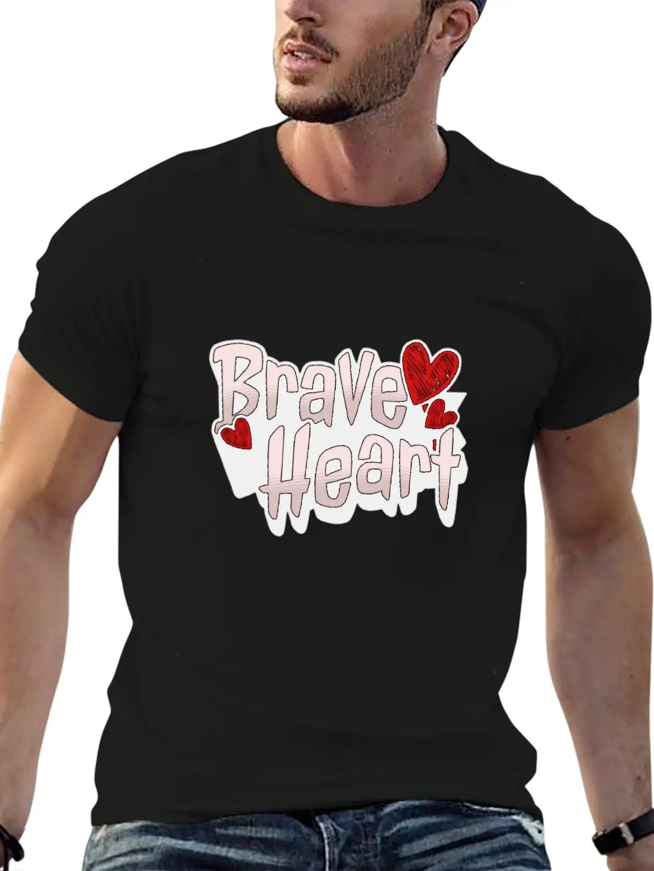 Brave Heart - Courageous Warrior Unisex Short Sleeve Soft Cotton T-Shirt – Casual Everyday Wear