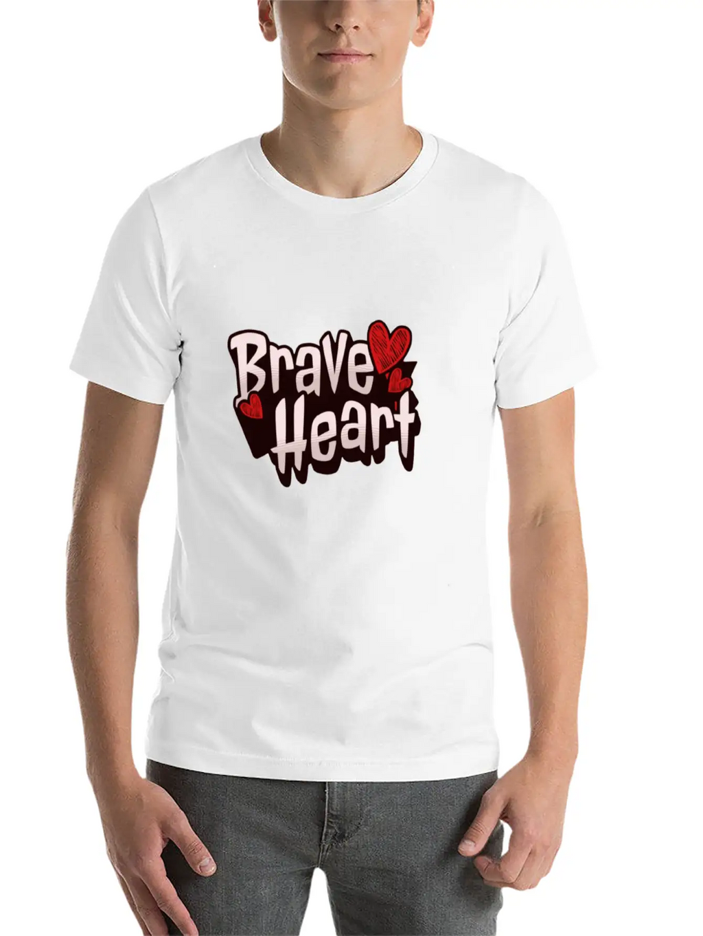 Brave Heart - Courageous Warrior Unisex Short Sleeve Soft Cotton T-Shirt – Casual Everyday Wear