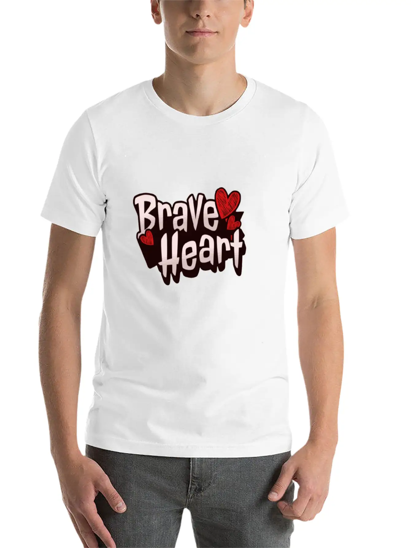 Brave Heart - Courageous Warrior Unisex Short Sleeve Soft Cotton T-Shirt – Casual Everyday Wear