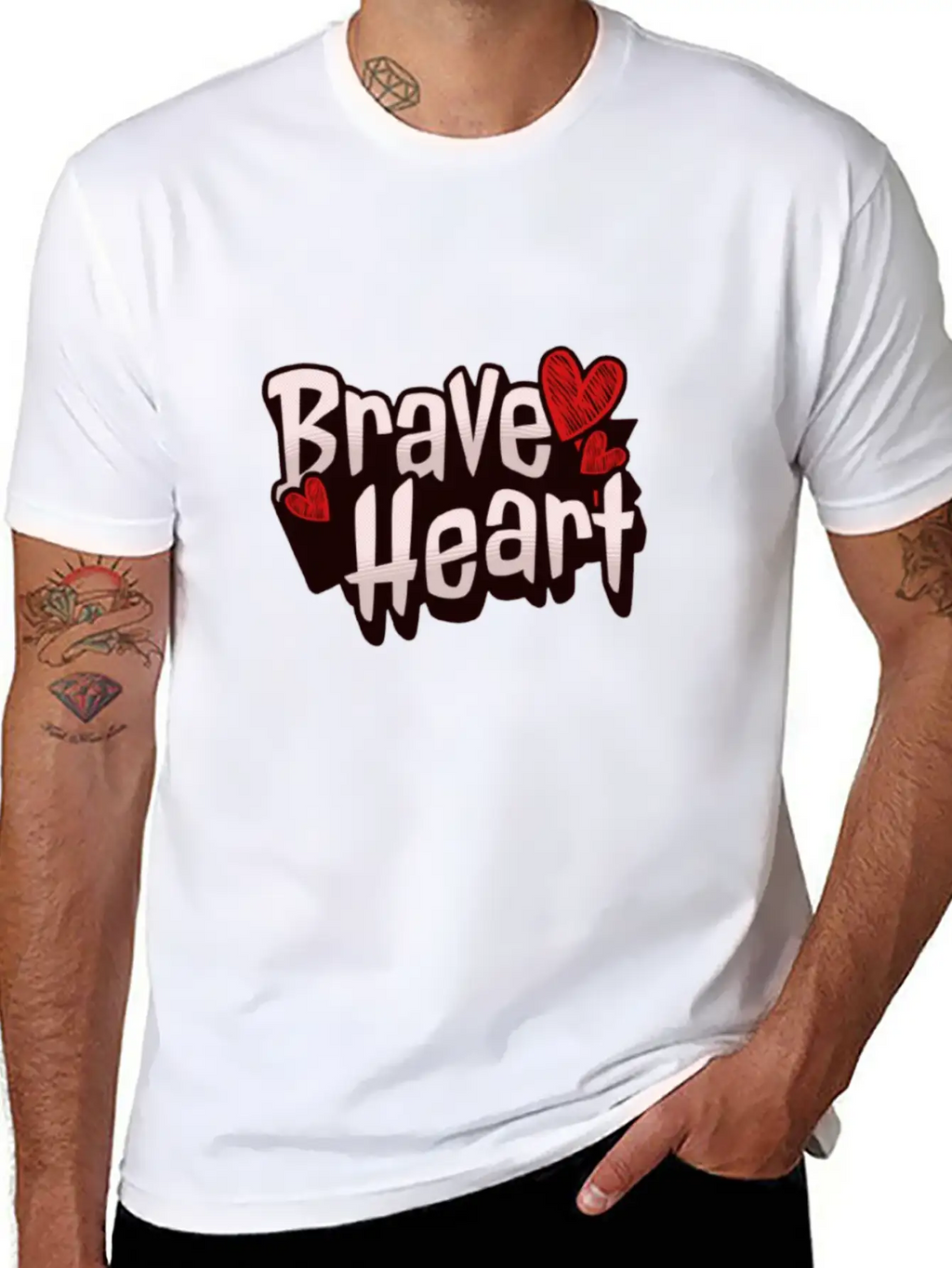 Brave Heart - Courageous Warrior Unisex Short Sleeve Soft Cotton T-Shirt – Casual Everyday Wear