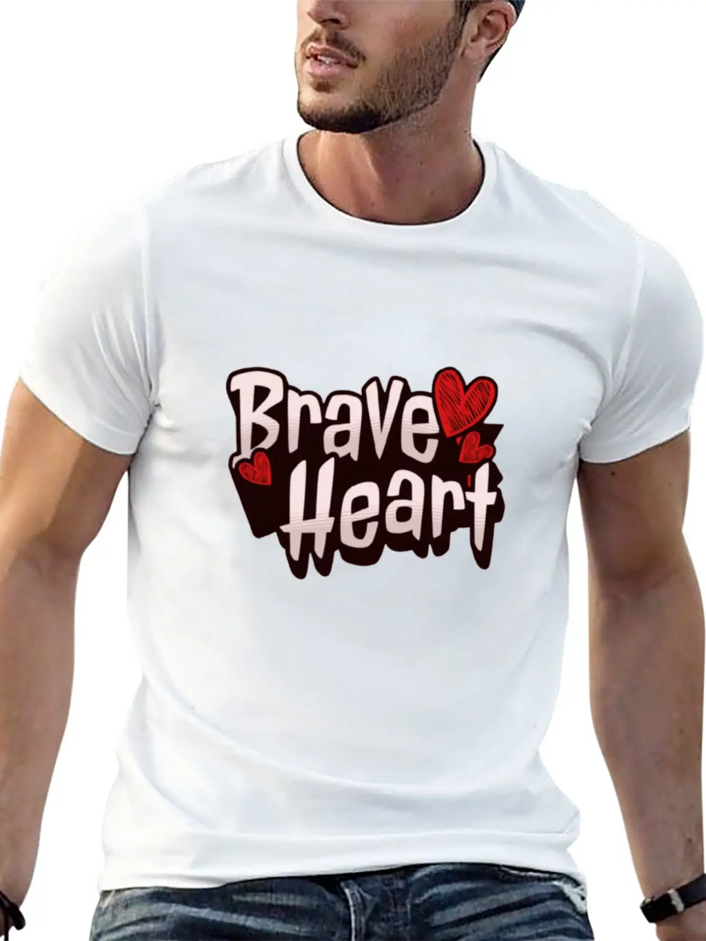 Brave Heart - Courageous Warrior Unisex Short Sleeve Soft Cotton T-Shirt – Casual Everyday Wear