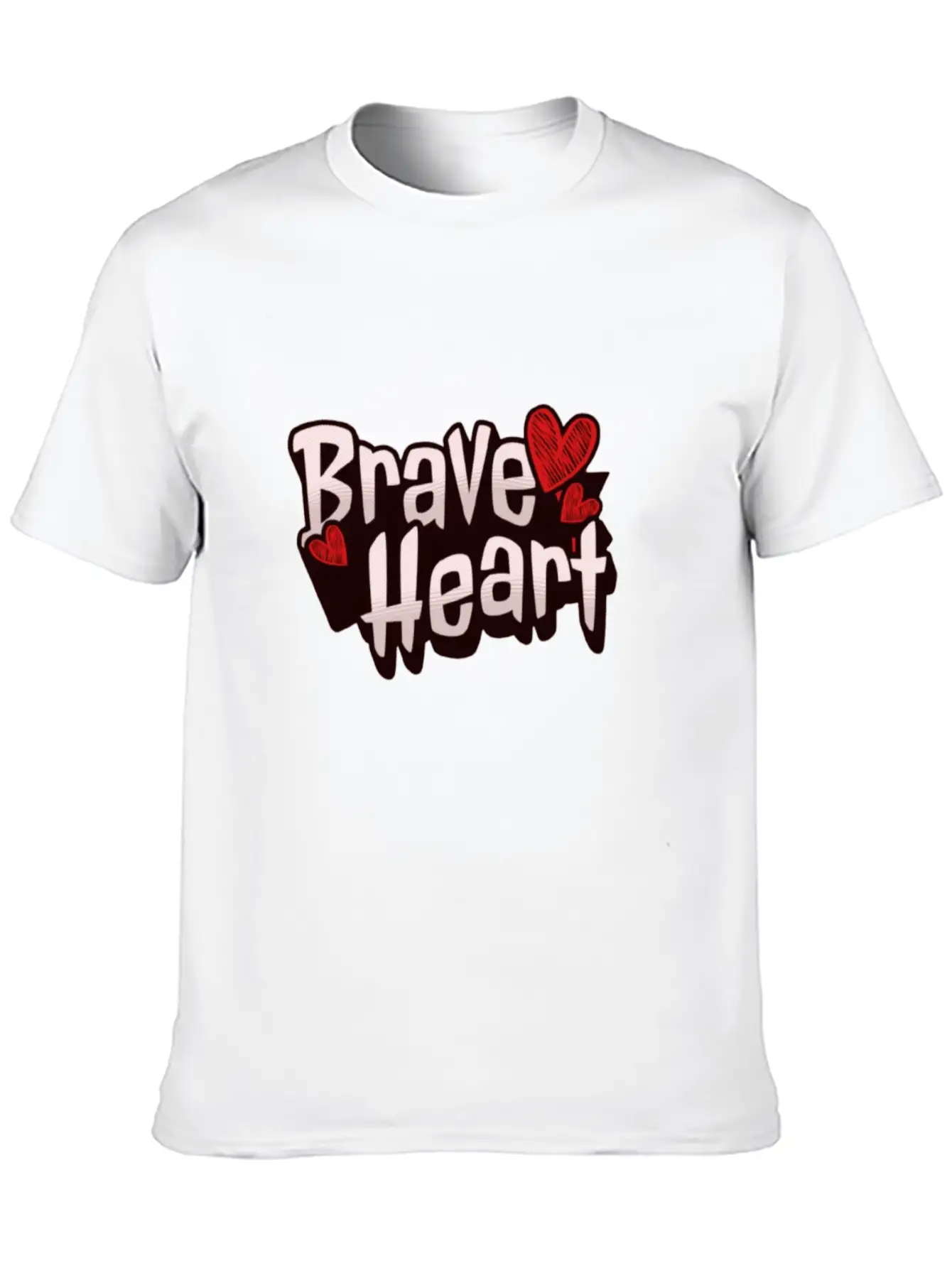 Brave Heart - Courageous Warrior Unisex Short Sleeve Soft Cotton T-Shirt – Casual Everyday Wear