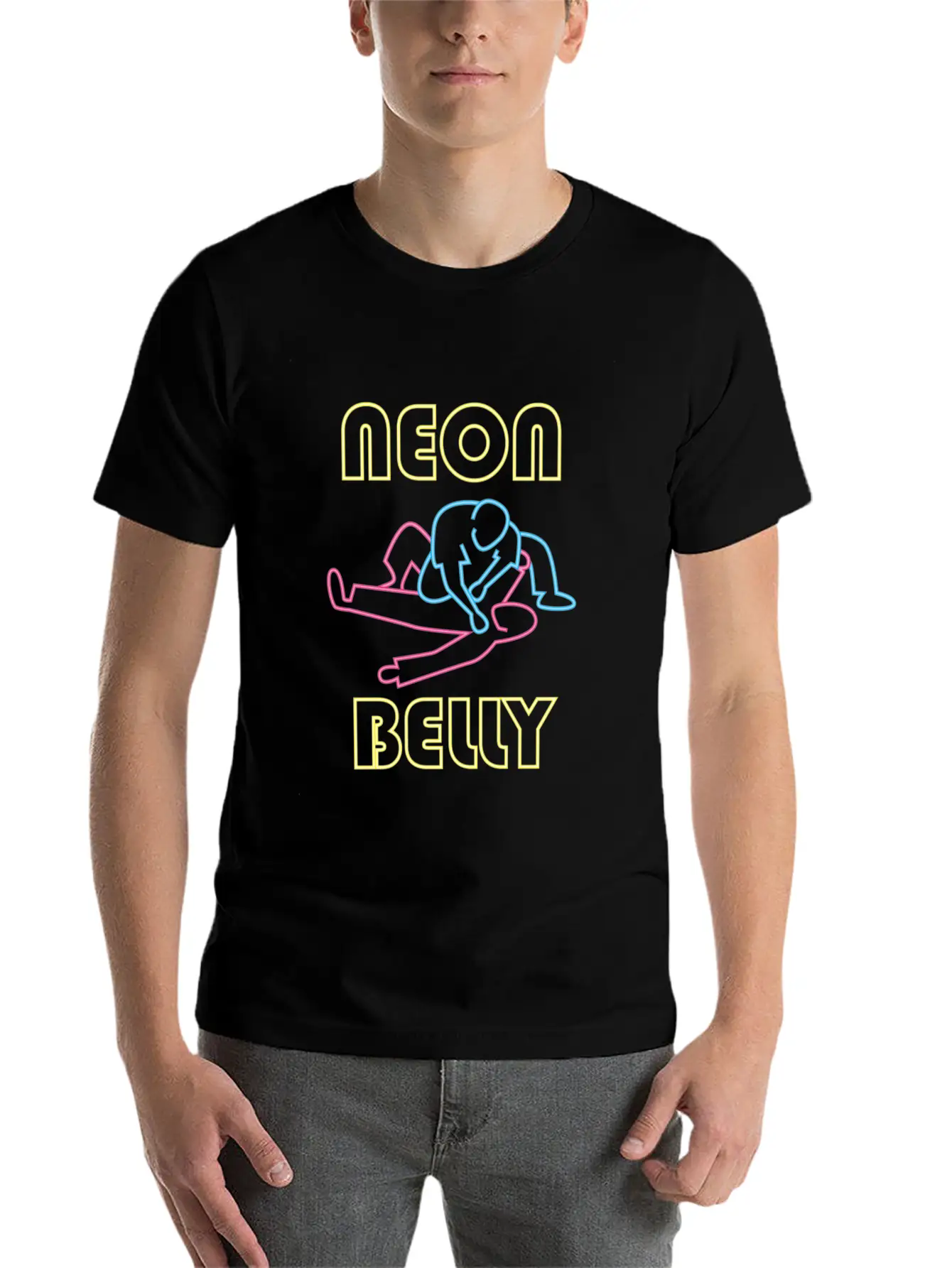 Brazilian Jiu Jitsu: BJJ Neon Knee On Belly Essent Unisex Casual T-Shirt – Clean Design For Daily Comfort