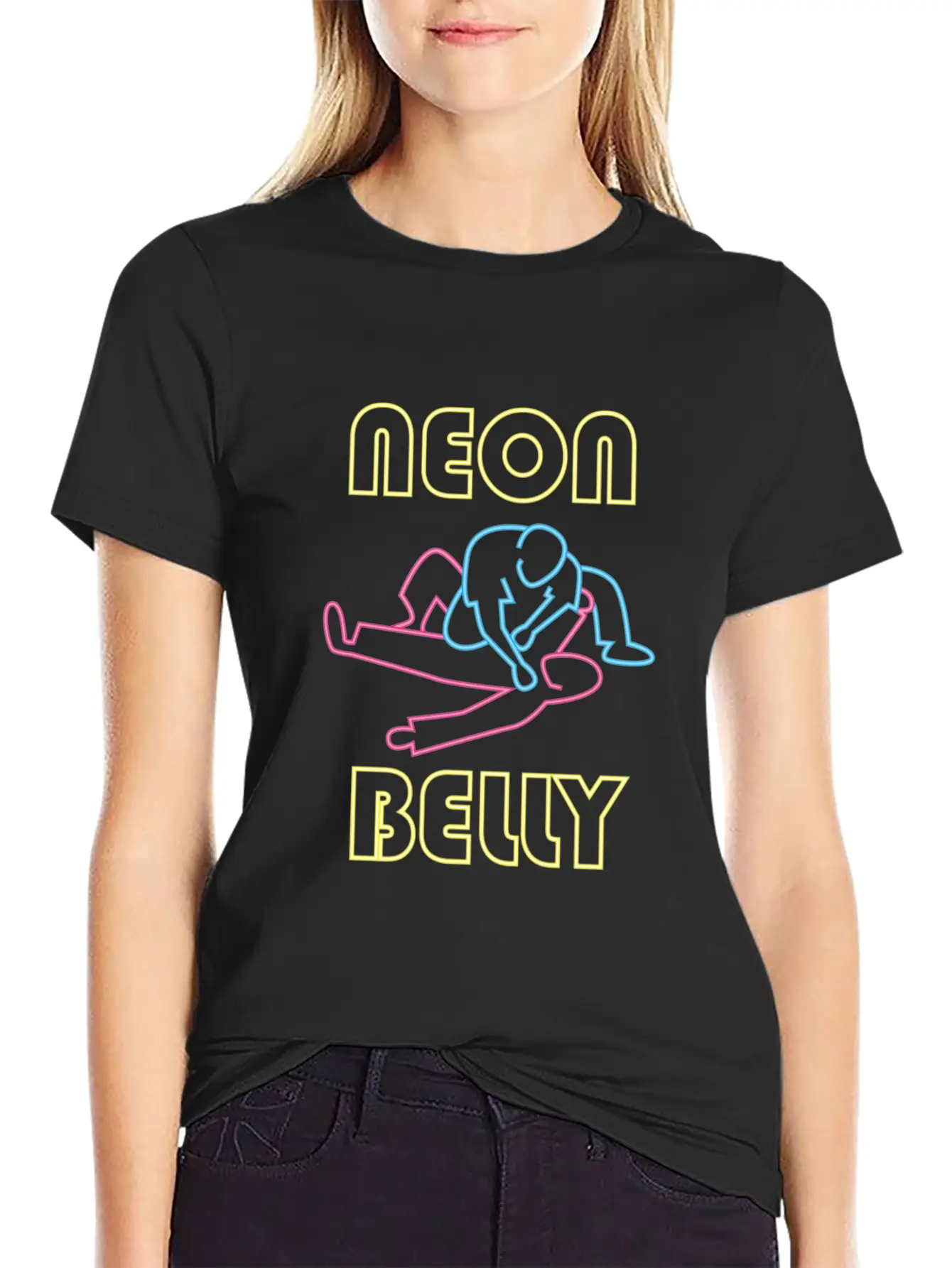 Brazilian Jiu Jitsu: BJJ Neon Knee On Belly Essent Unisex Casual T-Shirt – Clean Design For Daily Comfort