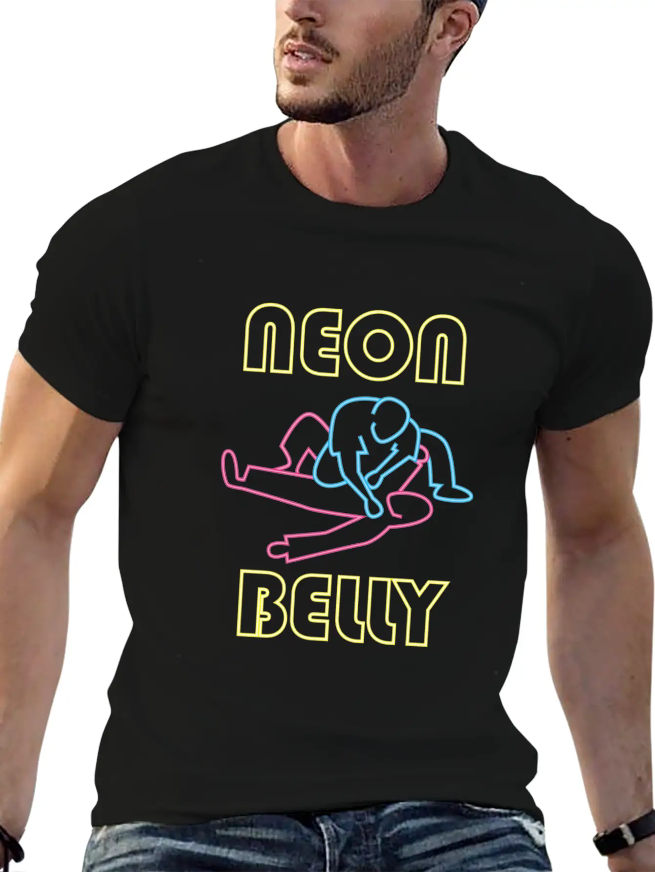Brazilian Jiu Jitsu: BJJ Neon Knee On Belly Essent Unisex Casual T-Shirt – Clean Design For Daily Comfort