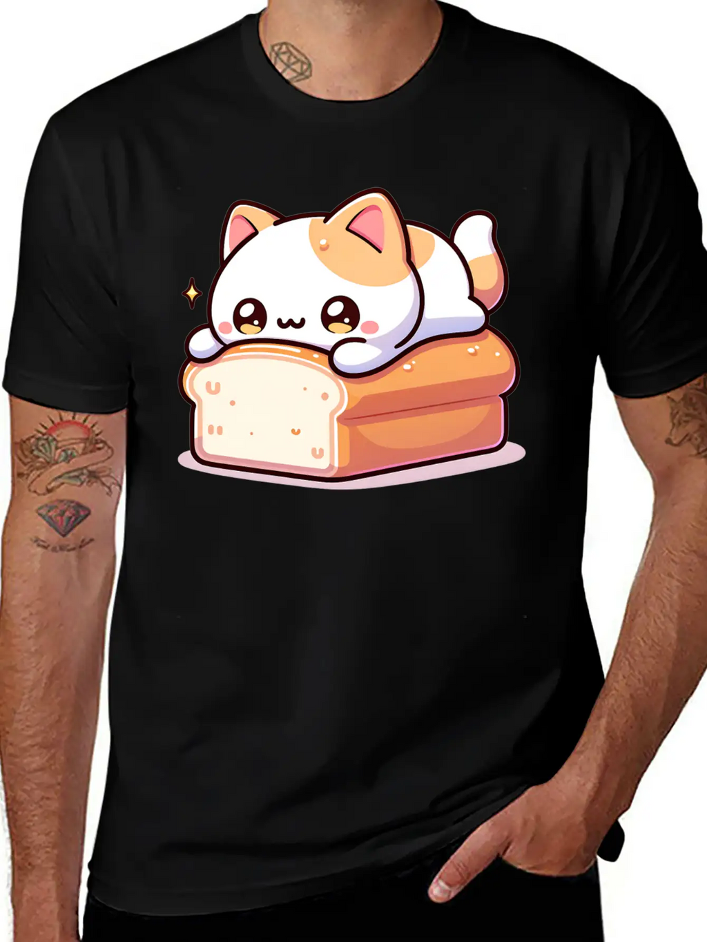 Bread Loaf Cat Stylish Everyday T-Shirt – Unisex Basic Cotton Tee