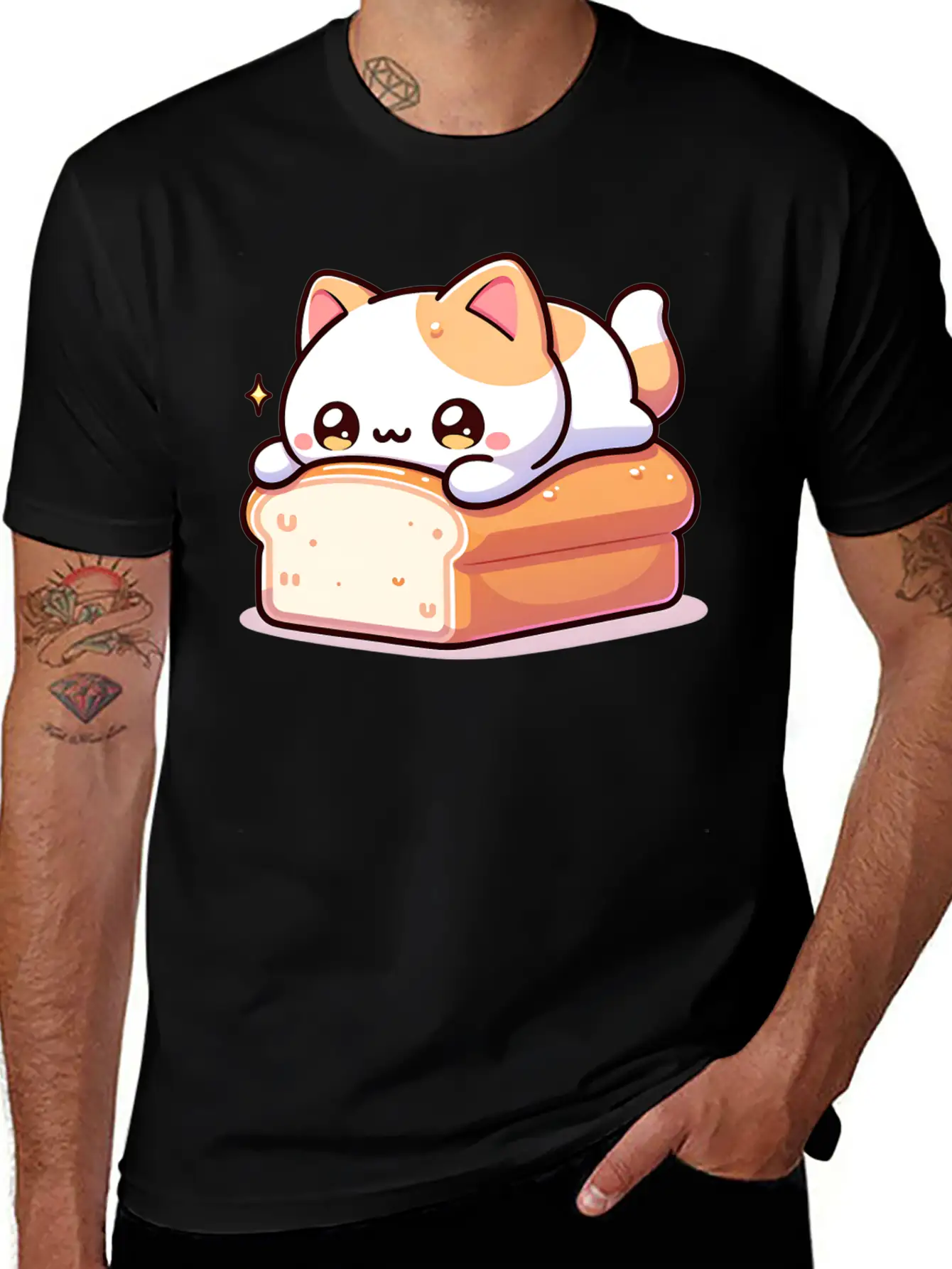 Bread Loaf Cat Stylish Everyday T-Shirt – Unisex Basic Cotton Tee