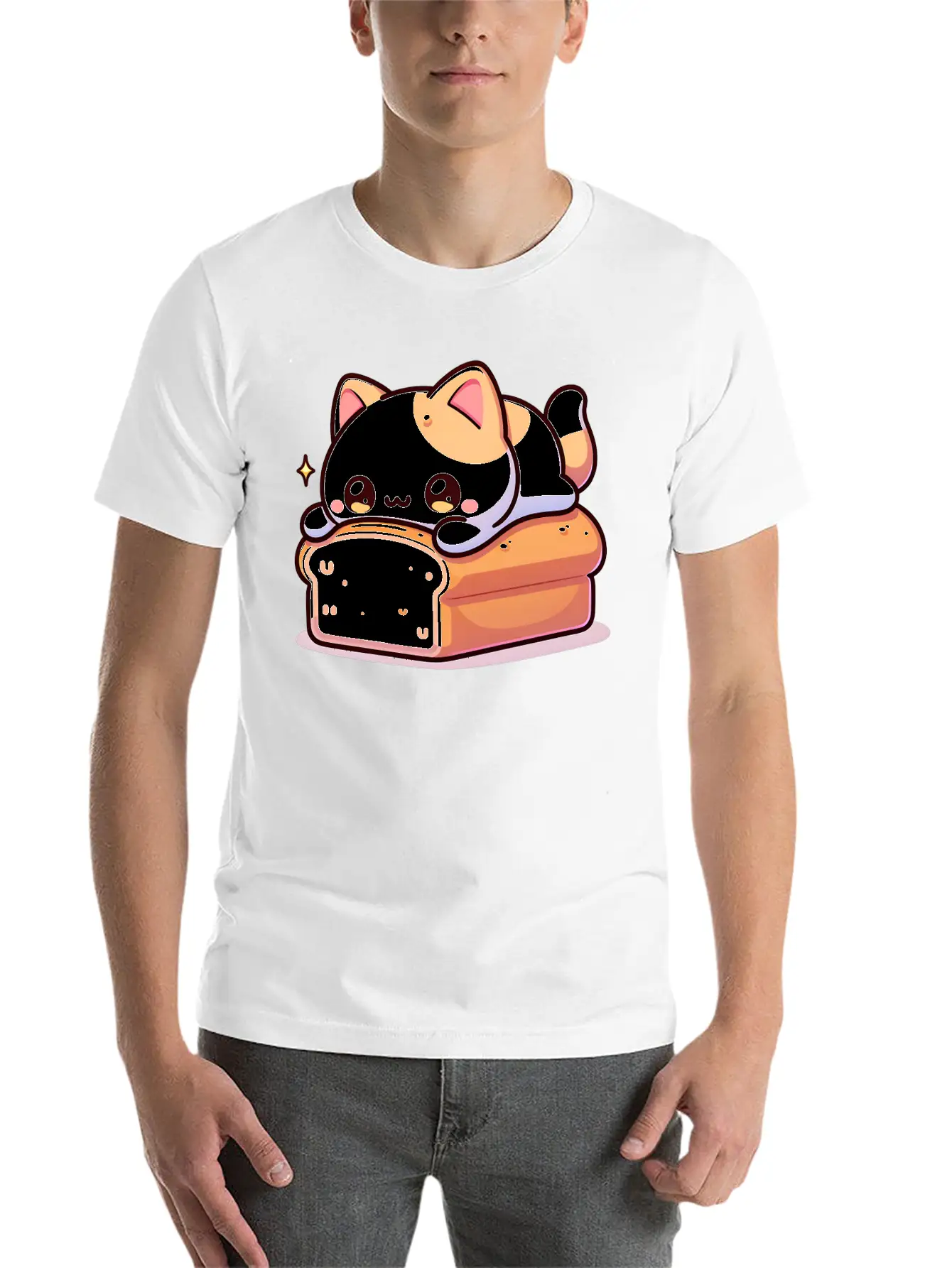 Bread Loaf Cat Stylish Everyday T-Shirt – Unisex Basic Cotton Tee