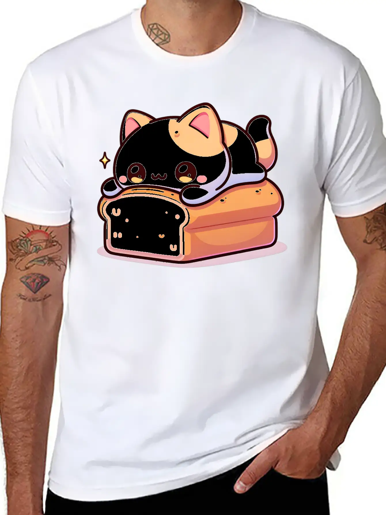 Bread Loaf Cat Stylish Everyday T-Shirt – Unisex Basic Cotton Tee