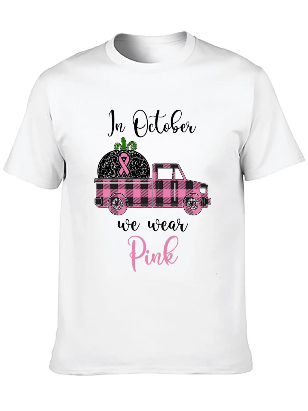 Breast Cancer Awareness Month October We Wear Pink Stylish Everyday T-Shirt – Unisex Basic Cotton Tee
