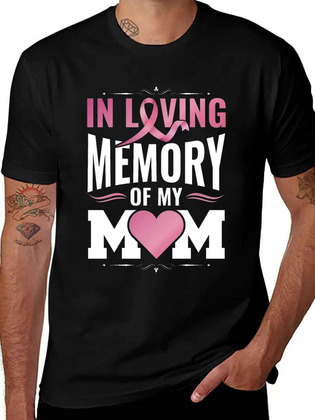 Breast Cancer Remembering Mom Cancer Awareness Unisex Short Sleeve Soft Cotton T-Shirt – Casual Everyday Wear