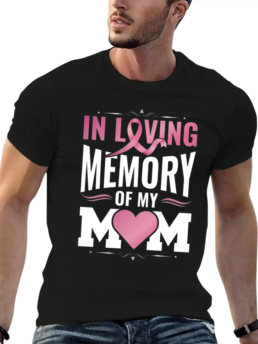 Breast Cancer Remembering Mom Cancer Awareness Unisex Short Sleeve Soft Cotton T-Shirt – Casual Everyday Wear