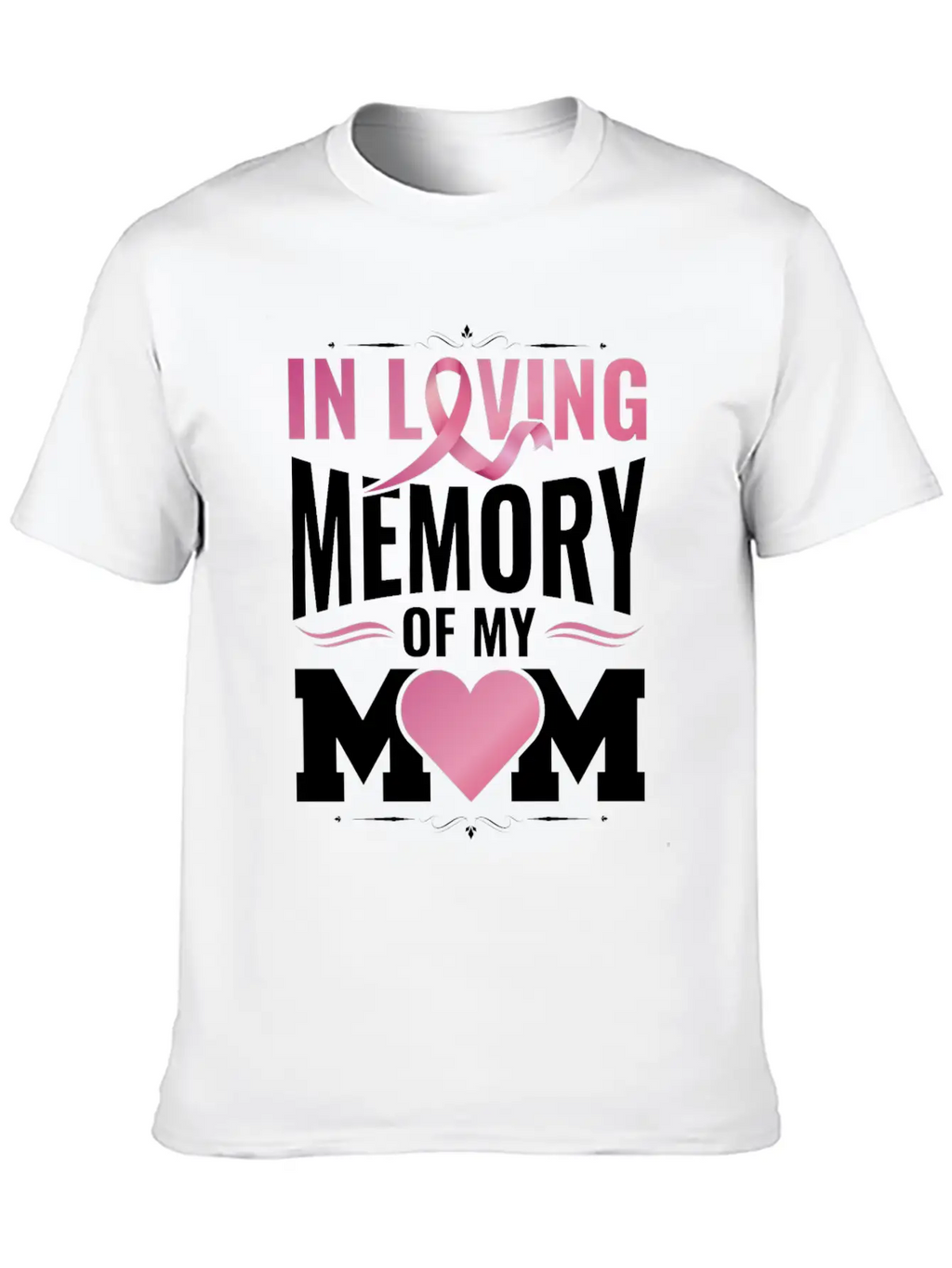 Breast Cancer Remembering Mom Cancer Awareness Unisex Short Sleeve Soft Cotton T-Shirt – Casual Everyday Wear