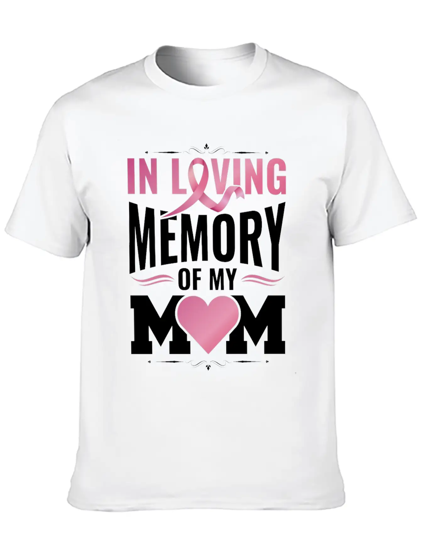 Breast Cancer Remembering Mom Cancer Awareness Unisex Short Sleeve Soft Cotton T-Shirt – Casual Everyday Wear