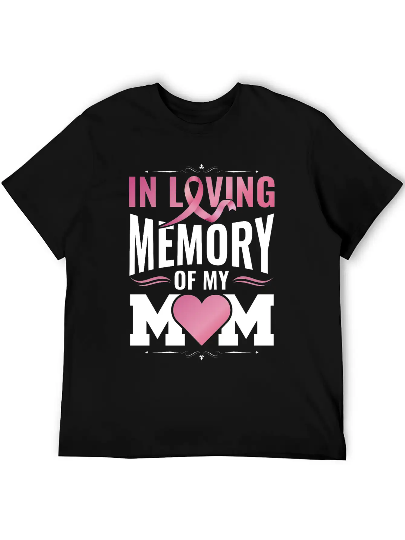 Breast Cancer Remembering Mom Cancer Awareness Unisex Short Sleeve Soft Cotton T-Shirt – Casual Everyday Wear