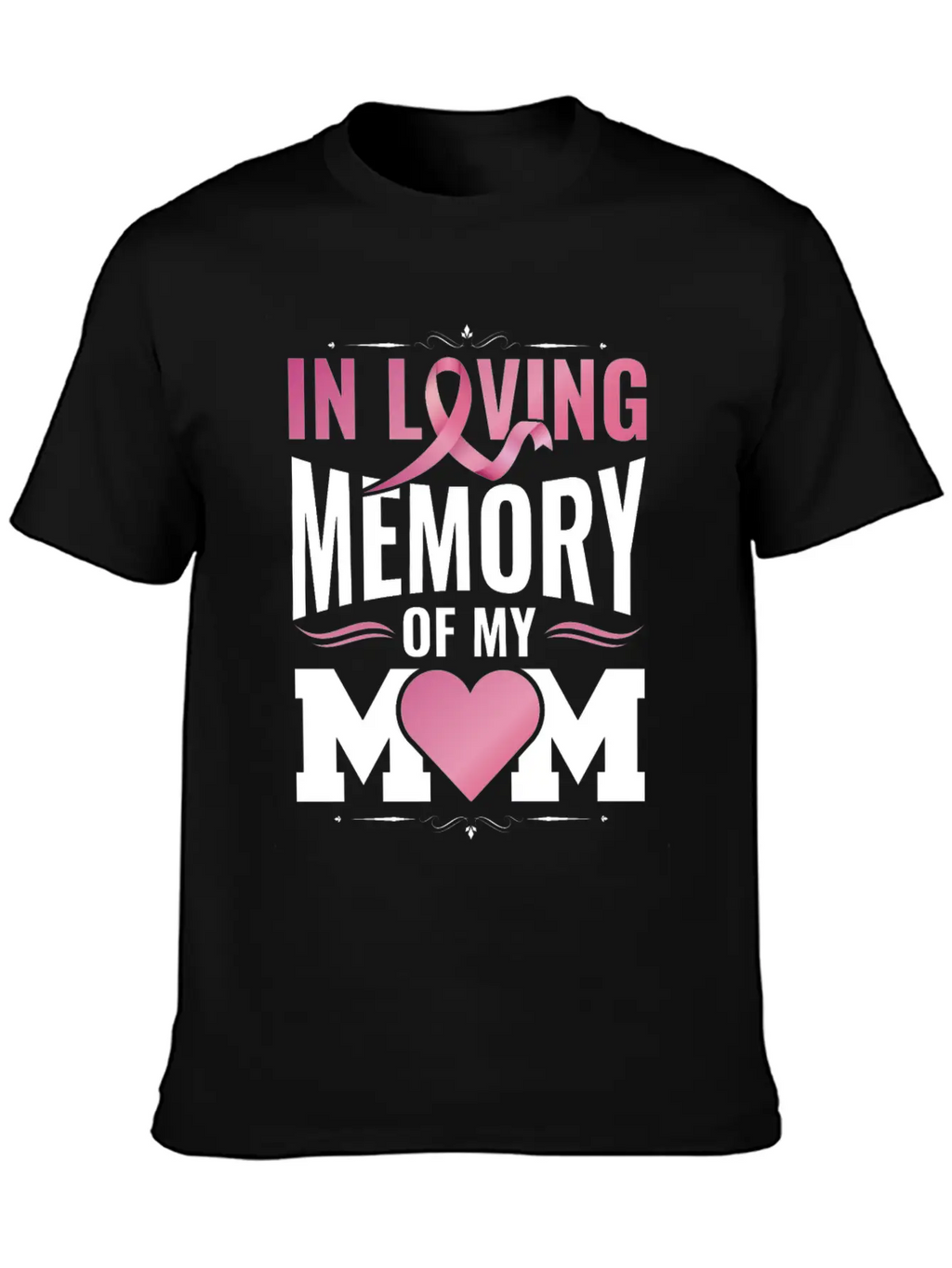 Breast Cancer Remembering Mom Cancer Awareness Unisex Short Sleeve Soft Cotton T-Shirt – Casual Everyday Wear