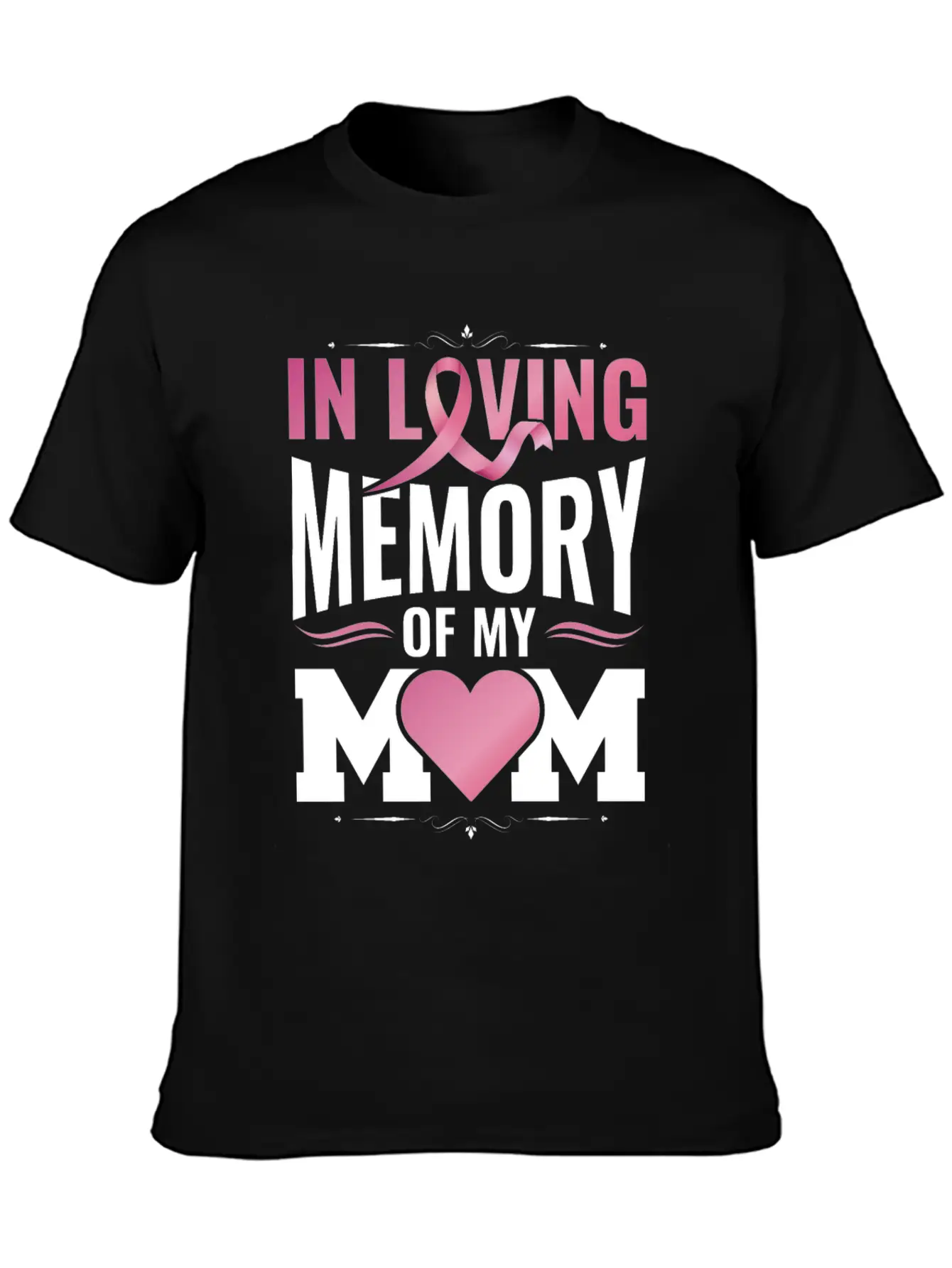 Breast Cancer Remembering Mom Cancer Awareness Unisex Short Sleeve Soft Cotton T-Shirt – Casual Everyday Wear