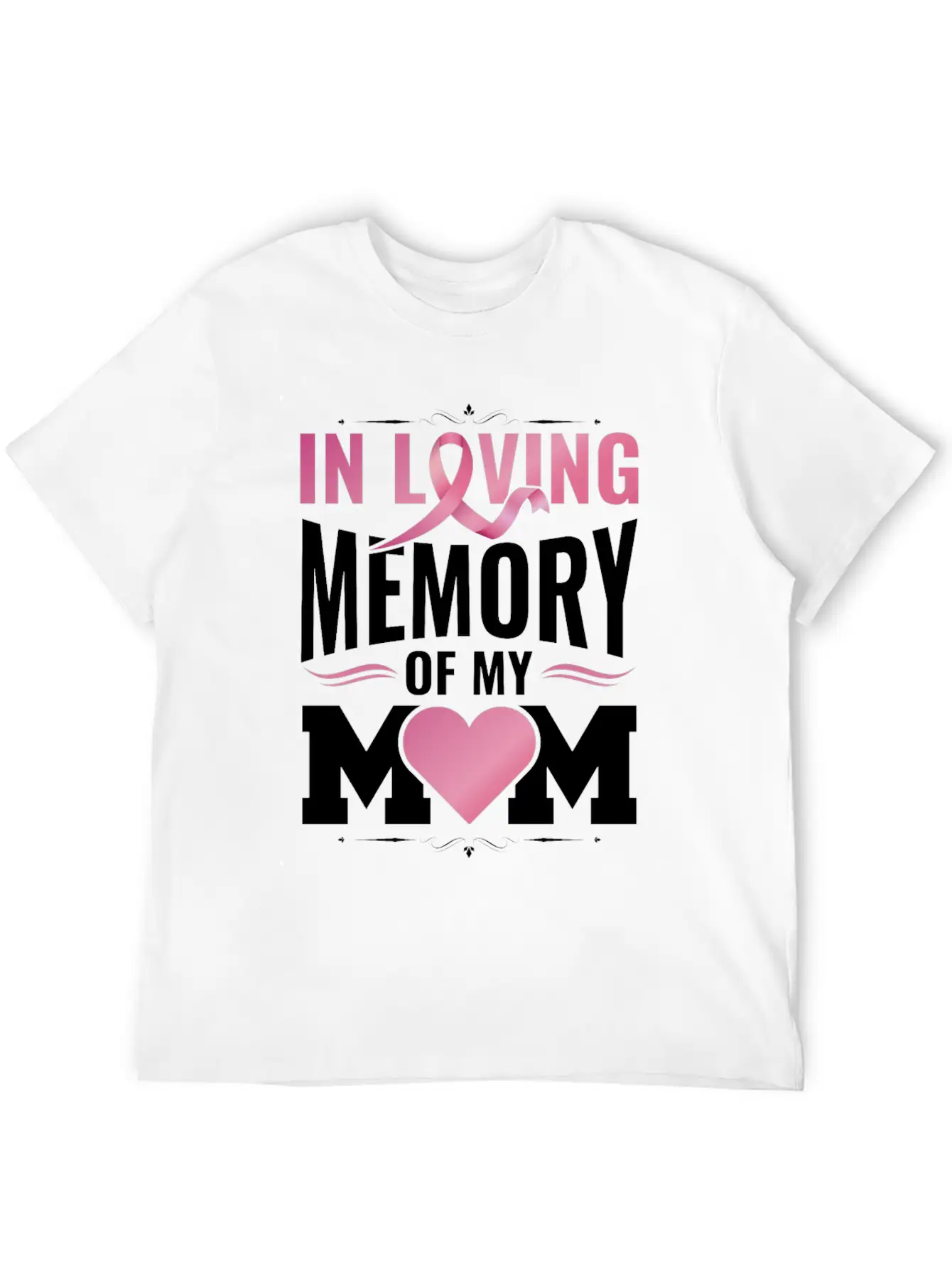 Breast Cancer Remembering Mom Cancer Awareness Unisex Short Sleeve Soft Cotton T-Shirt – Casual Everyday Wear