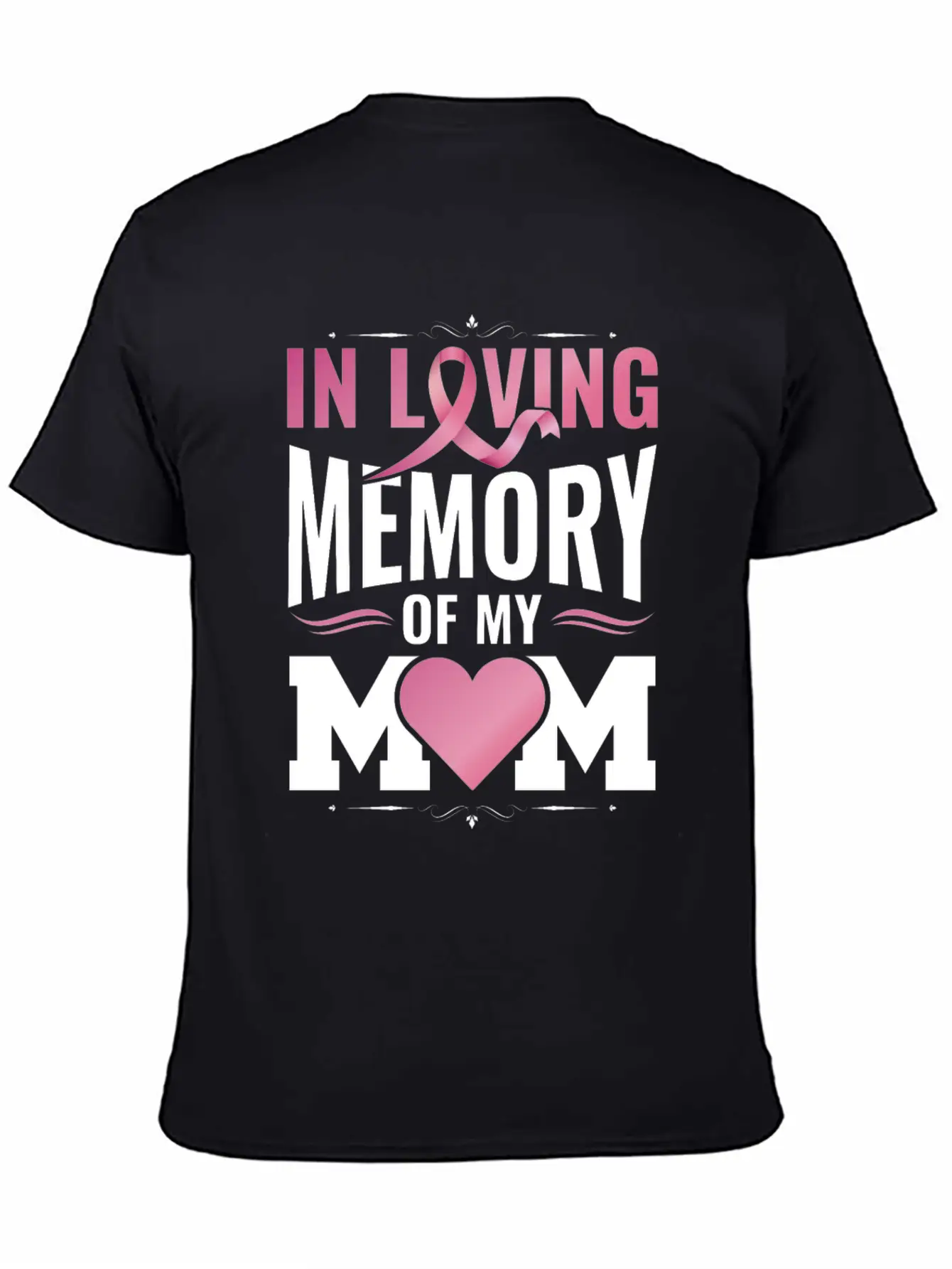 Breast Cancer Remembering Mom Cancer Awareness Unisex Short Sleeve Soft Cotton T-Shirt – Casual Everyday Wear