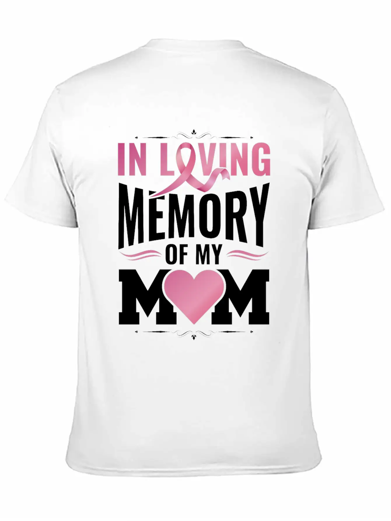 Breast Cancer Remembering Mom Cancer Awareness Unisex Short Sleeve Soft Cotton T-Shirt – Casual Everyday Wear