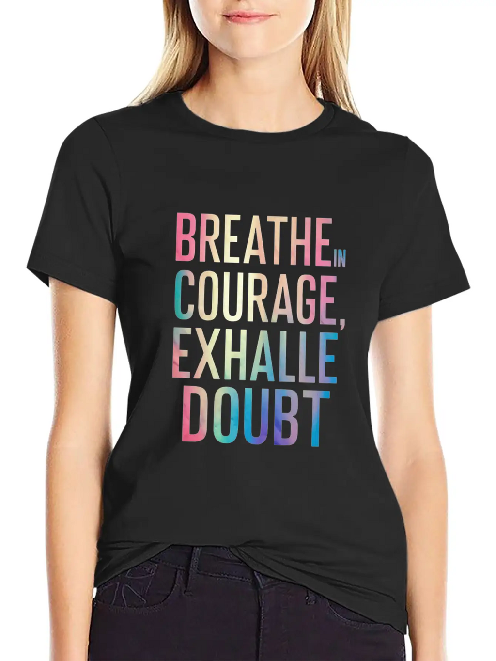 Breathe In Courage Exhale Doubt Essential Cotton Tee For Daily Outfits – Unisex Style