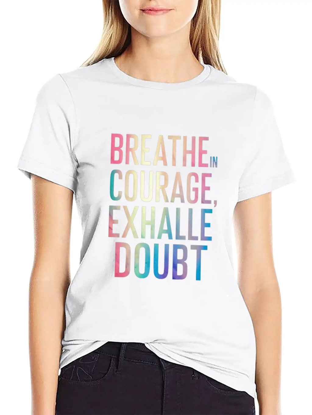Breathe In Courage Exhale Doubt Essential Cotton Tee For Daily Outfits – Unisex Style