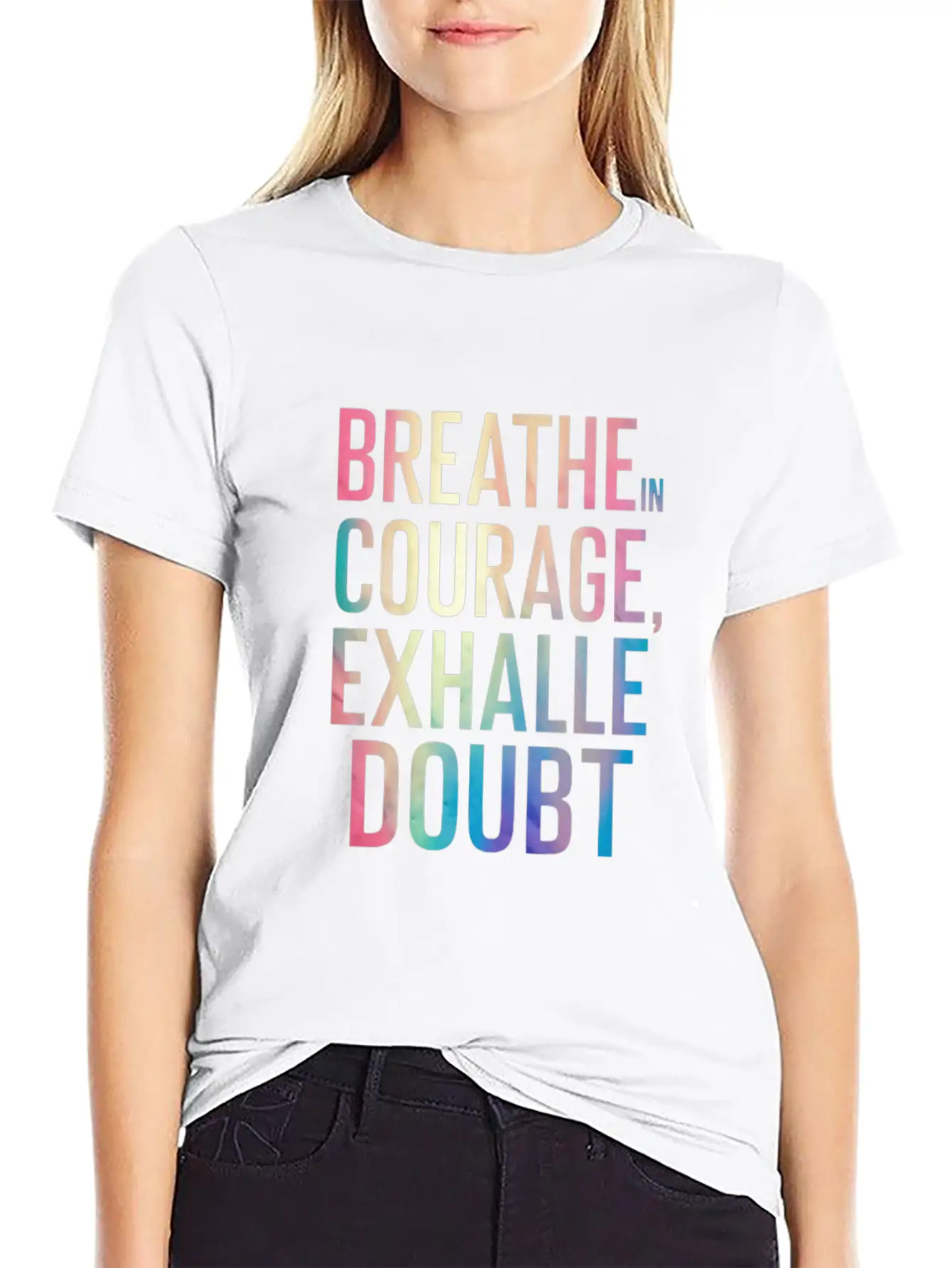 Breathe In Courage Exhale Doubt Essential Cotton Tee For Daily Outfits – Unisex Style