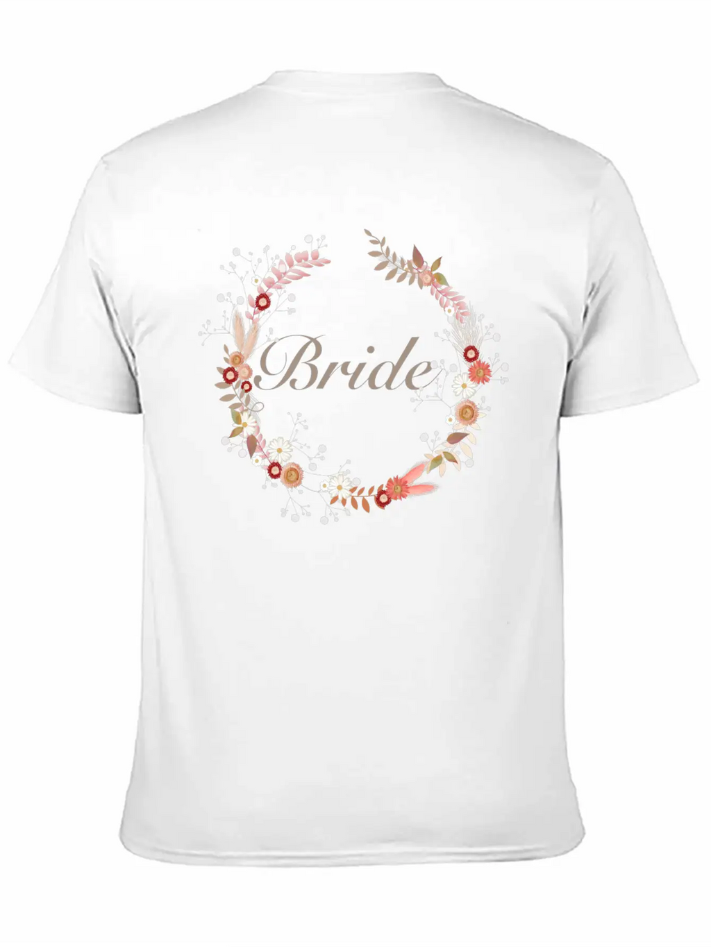 Bridal Wreaths In Delicate Colors With Lettering Stylish Everyday T-Shirt – Unisex Basic Cotton Tee