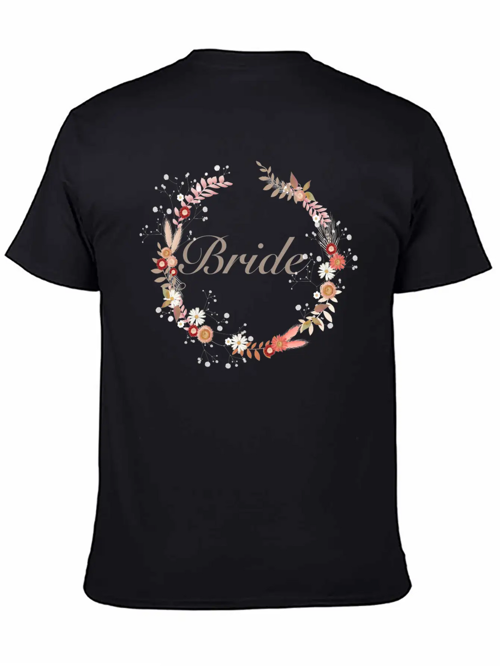 Bridal Wreaths In Delicate Colors With Lettering Stylish Everyday T-Shirt – Unisex Basic Cotton Tee