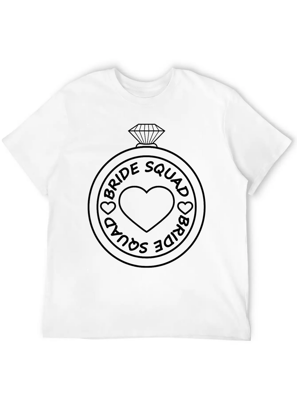 Bride Squad Diamond Ring Jewelry Heart Gold Weddin Unisex Casual T-Shirt – Clean Design For Daily Comfort
