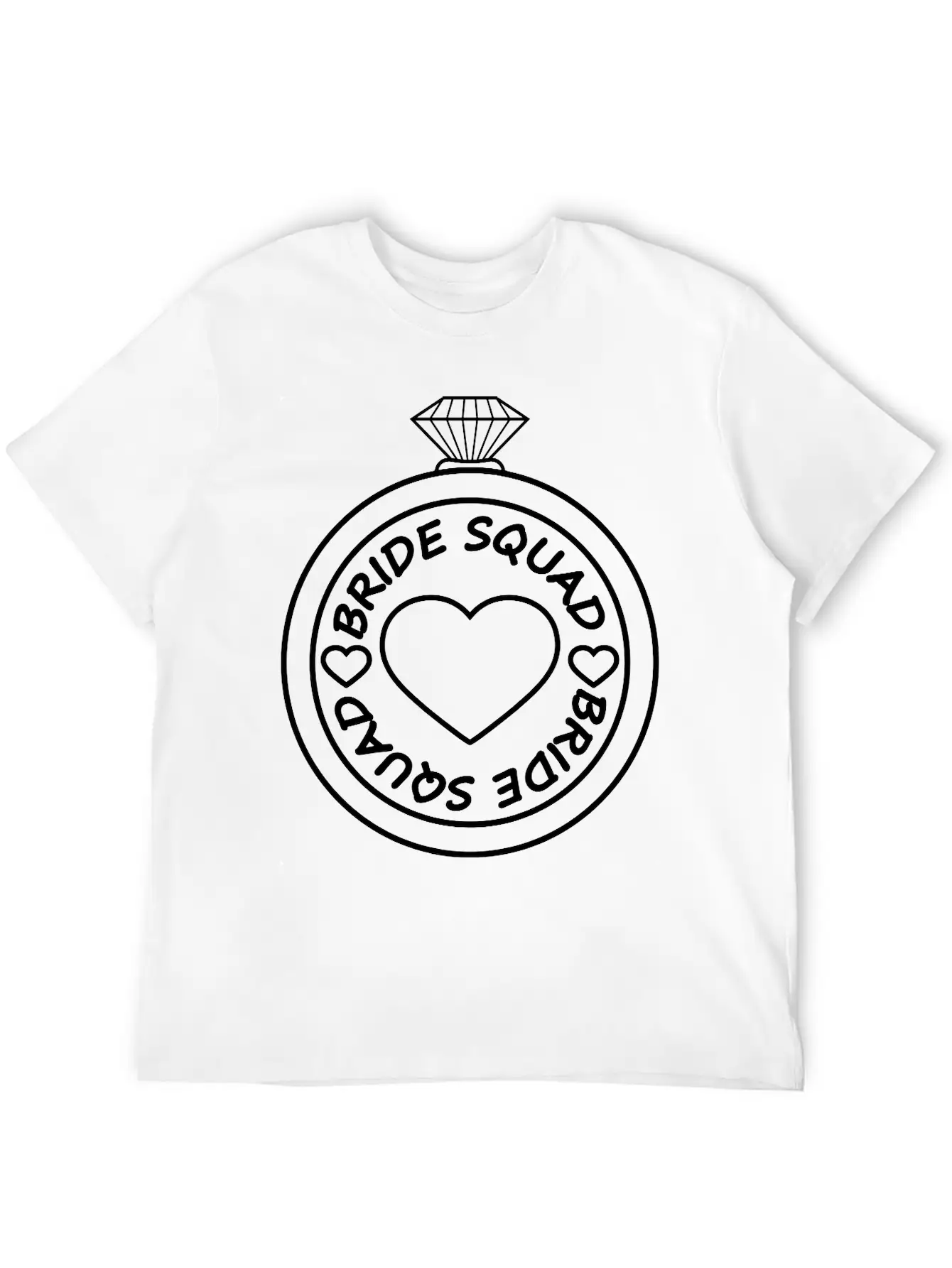 Bride Squad Diamond Ring Jewelry Heart Gold Weddin Unisex Casual T-Shirt – Clean Design For Daily Comfort