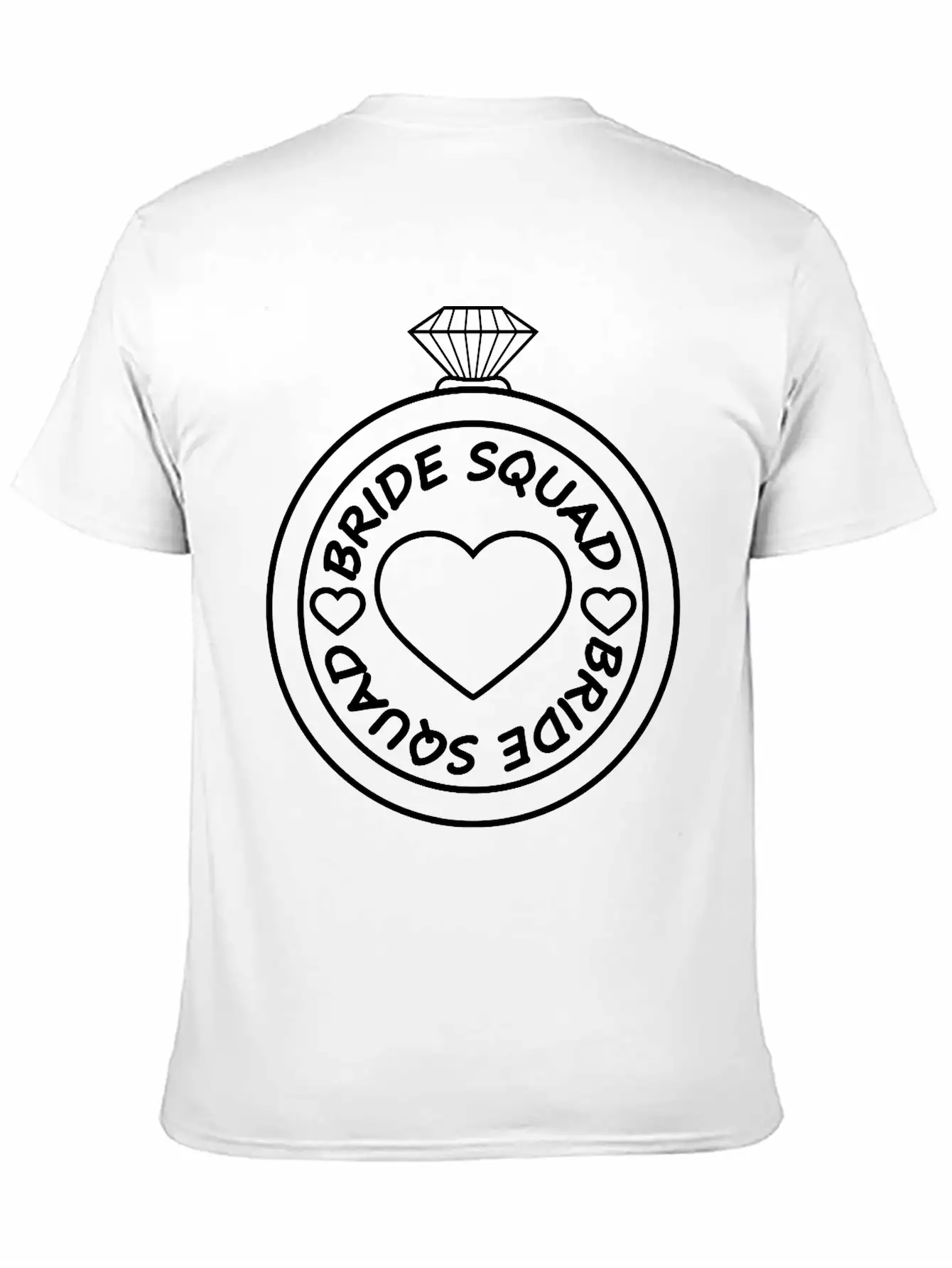 Bride Squad Diamond Ring Jewelry Heart Gold Weddin Unisex Casual T-Shirt – Clean Design For Daily Comfort