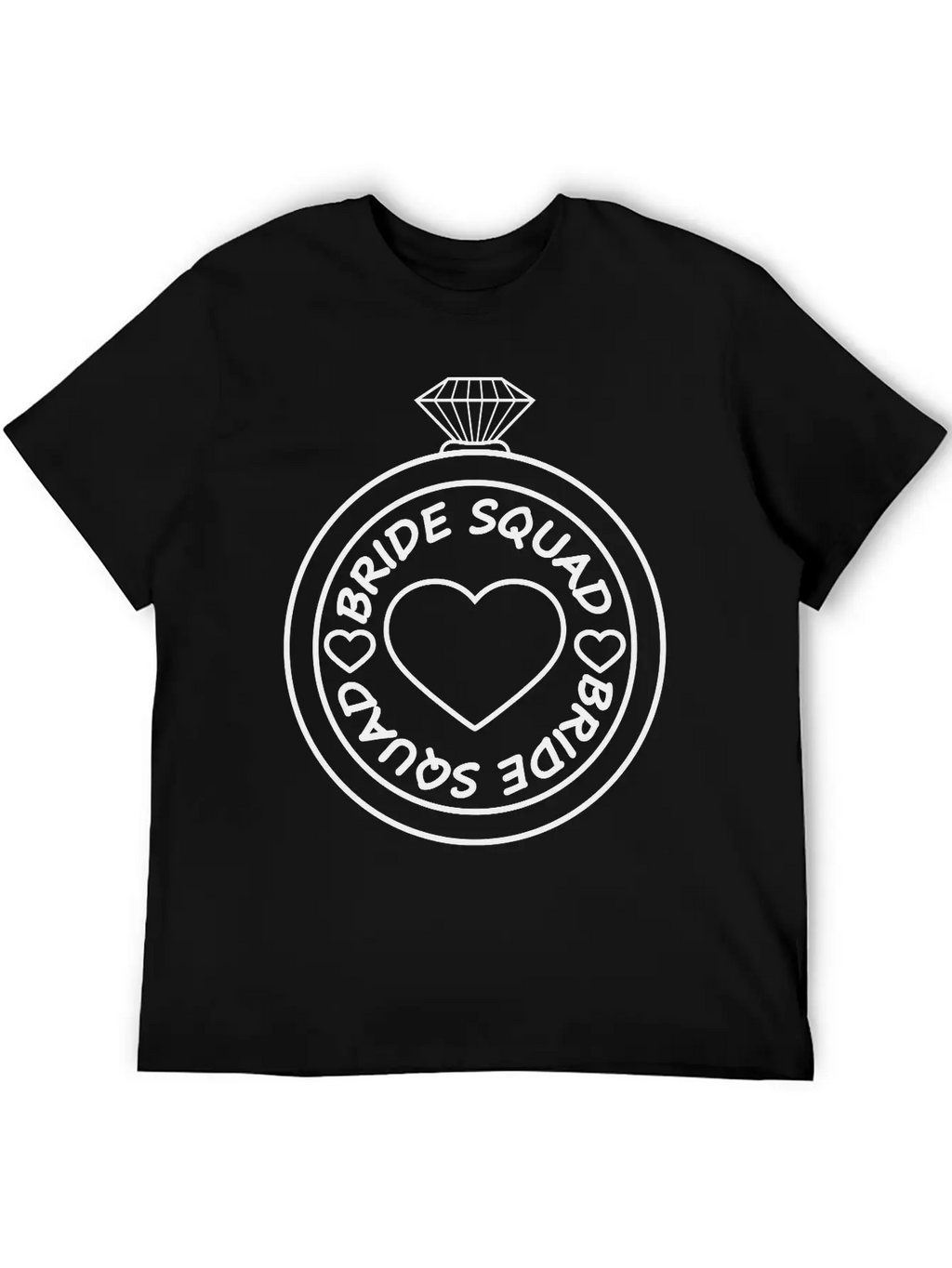 Bride Squad Diamond Ring Jewelry Heart Gold Weddin Unisex Casual T-Shirt – Clean Design For Daily Comfort