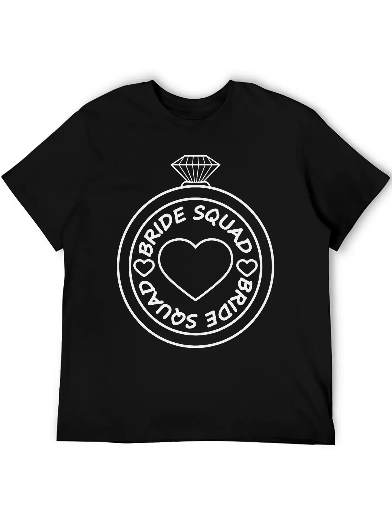 Bride Squad Diamond Ring Jewelry Heart Gold Weddin Unisex Casual T-Shirt – Clean Design For Daily Comfort