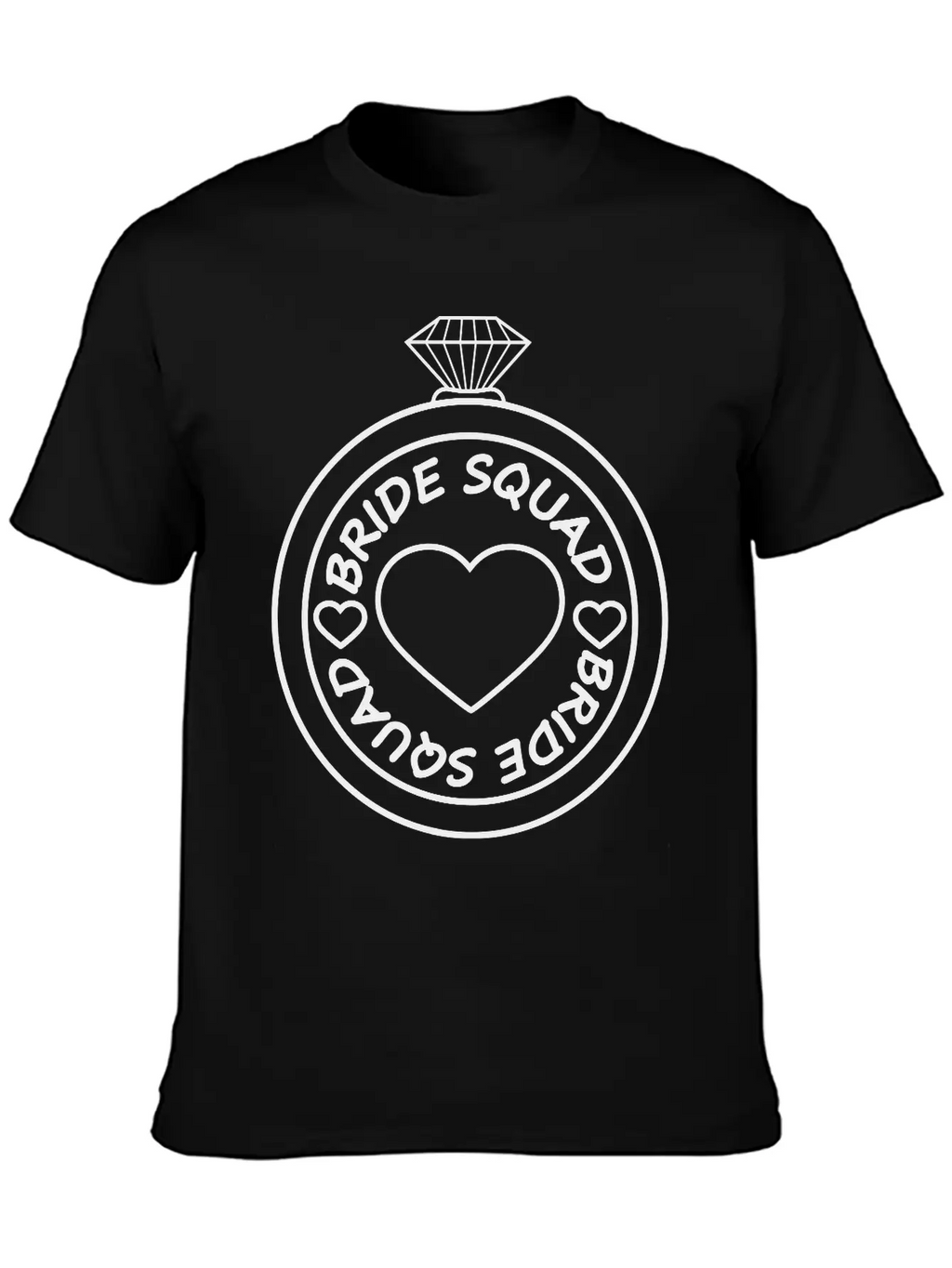 Bride Squad Diamond Ring Jewelry Heart Gold Weddin Unisex Casual T-Shirt – Clean Design For Daily Comfort
