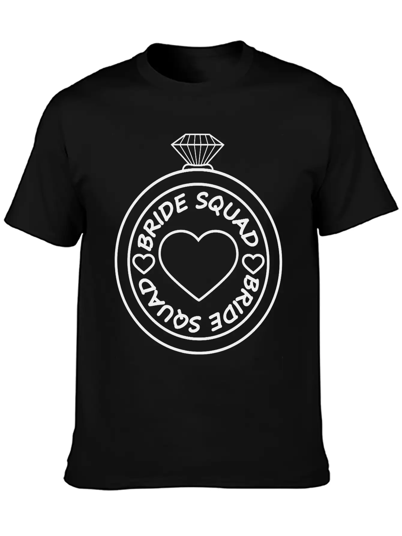 Bride Squad Diamond Ring Jewelry Heart Gold Weddin Unisex Casual T-Shirt – Clean Design For Daily Comfort