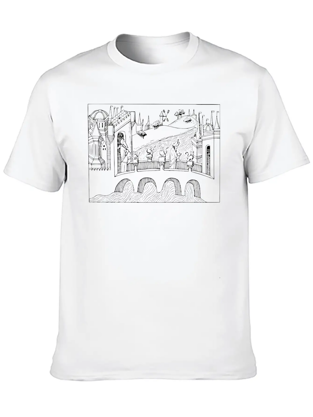 Bridge Scene Unisex Casual T-Shirt – Clean Design For Daily Comfort