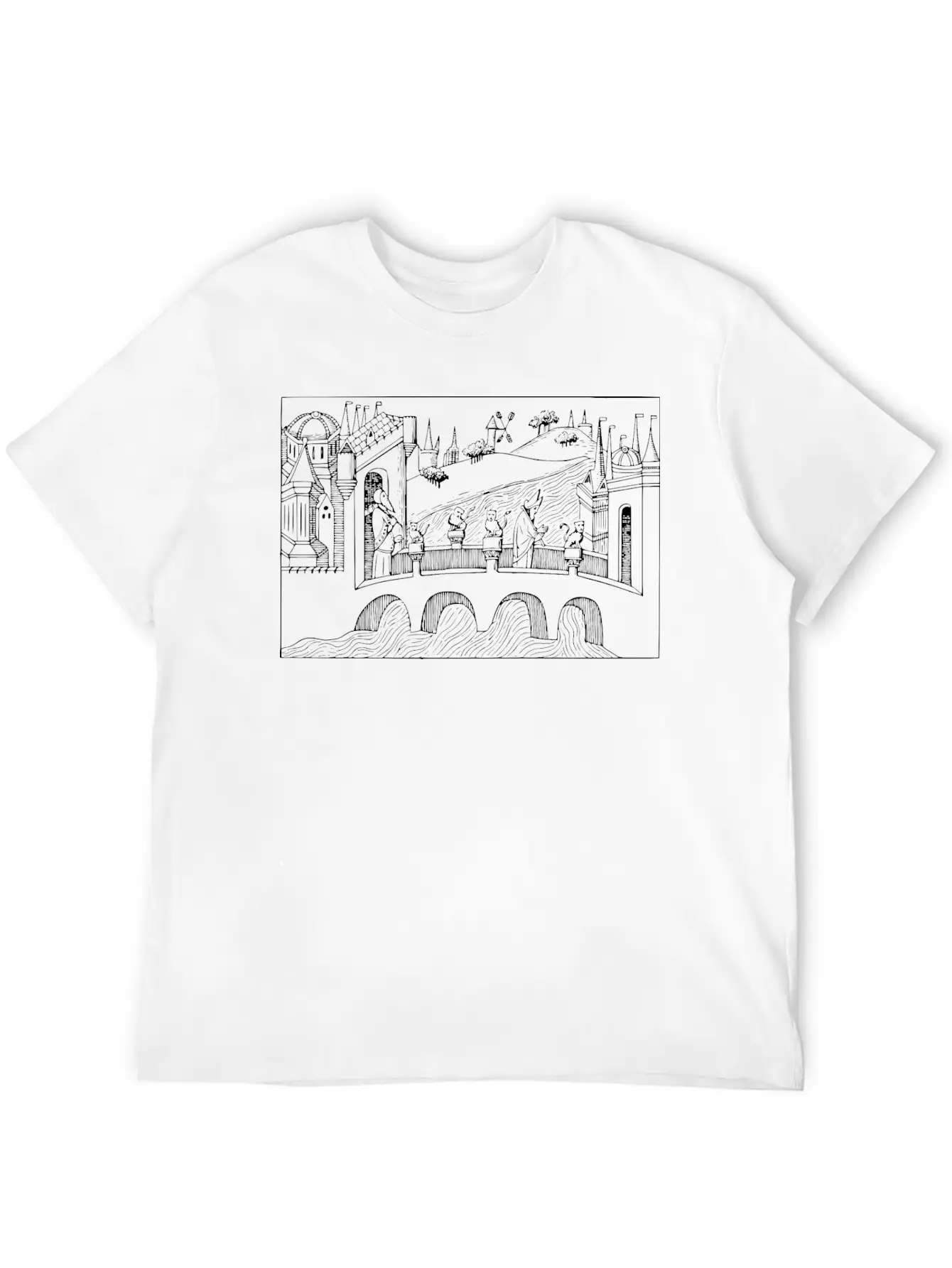 Bridge Scene Unisex Casual T-Shirt – Clean Design For Daily Comfort