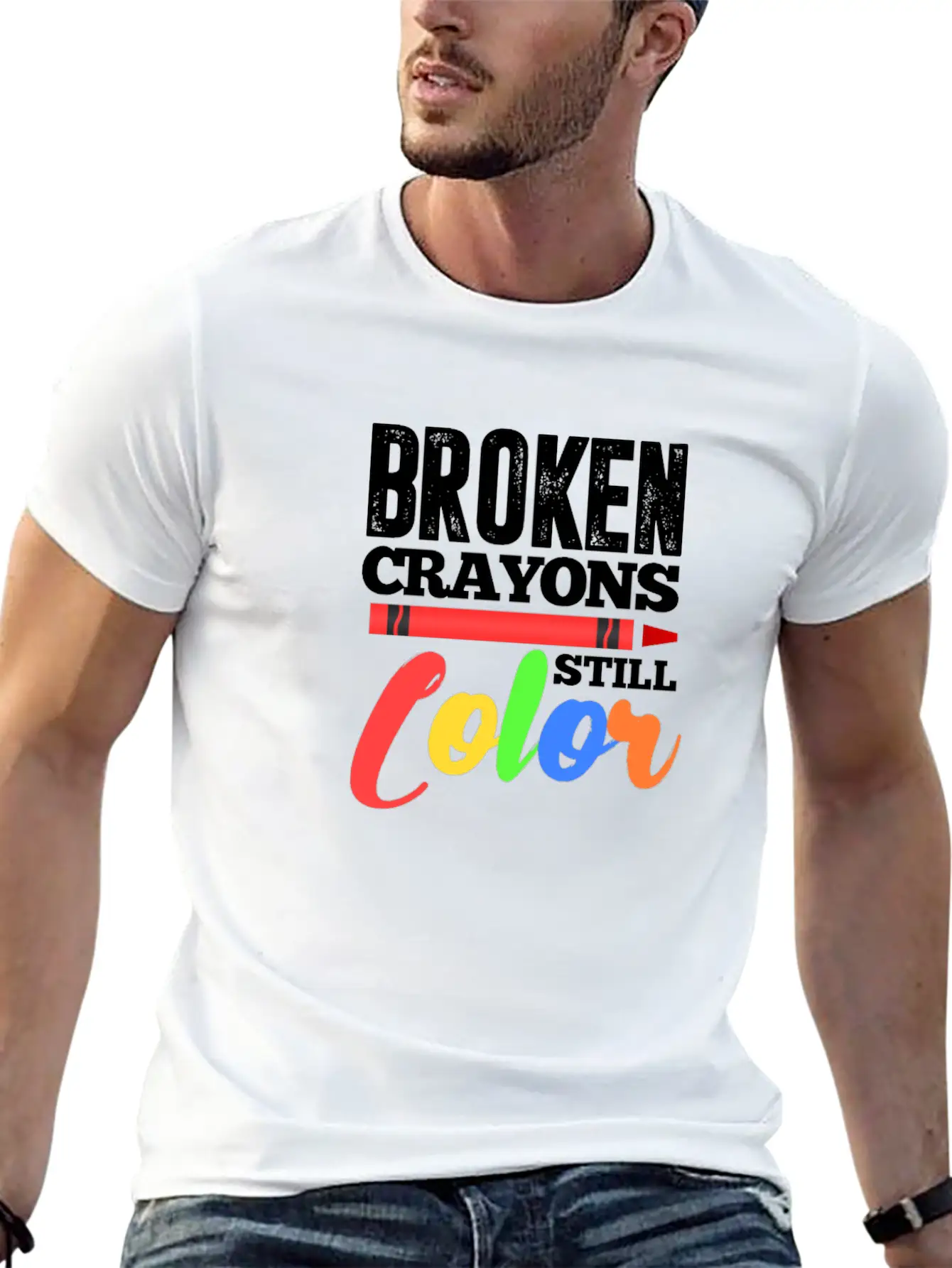 Broken Crayons Still Color Mental Health Awareness Unisex Casual T-Shirt – Clean Design For Daily Comfort