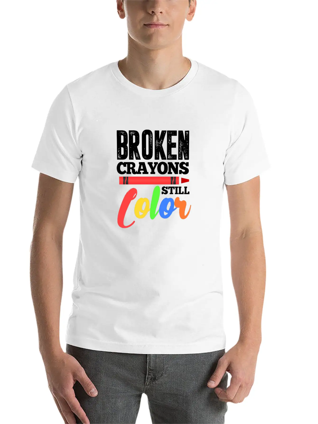 Broken Crayons Still Color Mental Health Awareness Unisex Casual T-Shirt – Clean Design For Daily Comfort