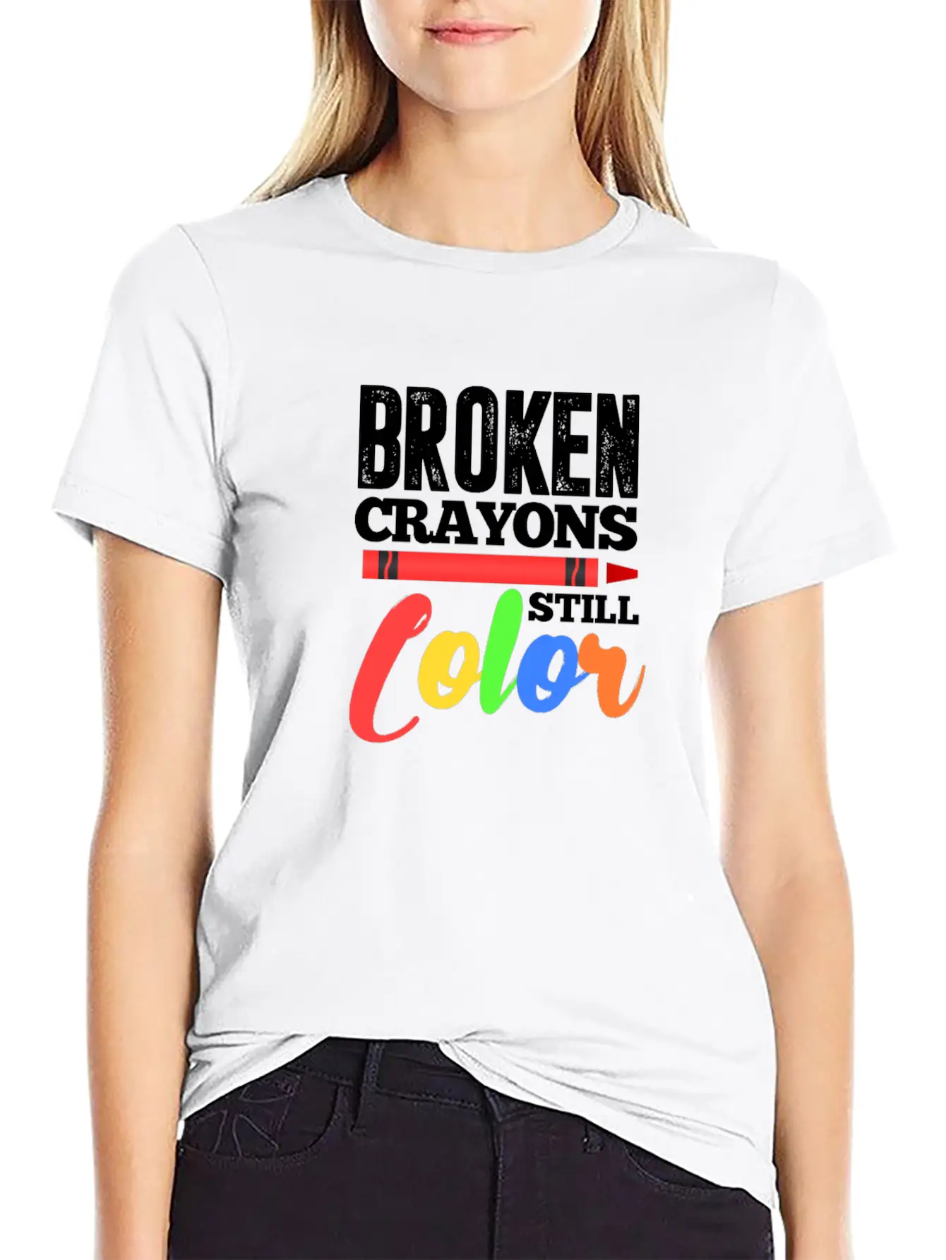 Broken Crayons Still Color Mental Health Awareness Unisex Casual T-Shirt – Clean Design For Daily Comfort