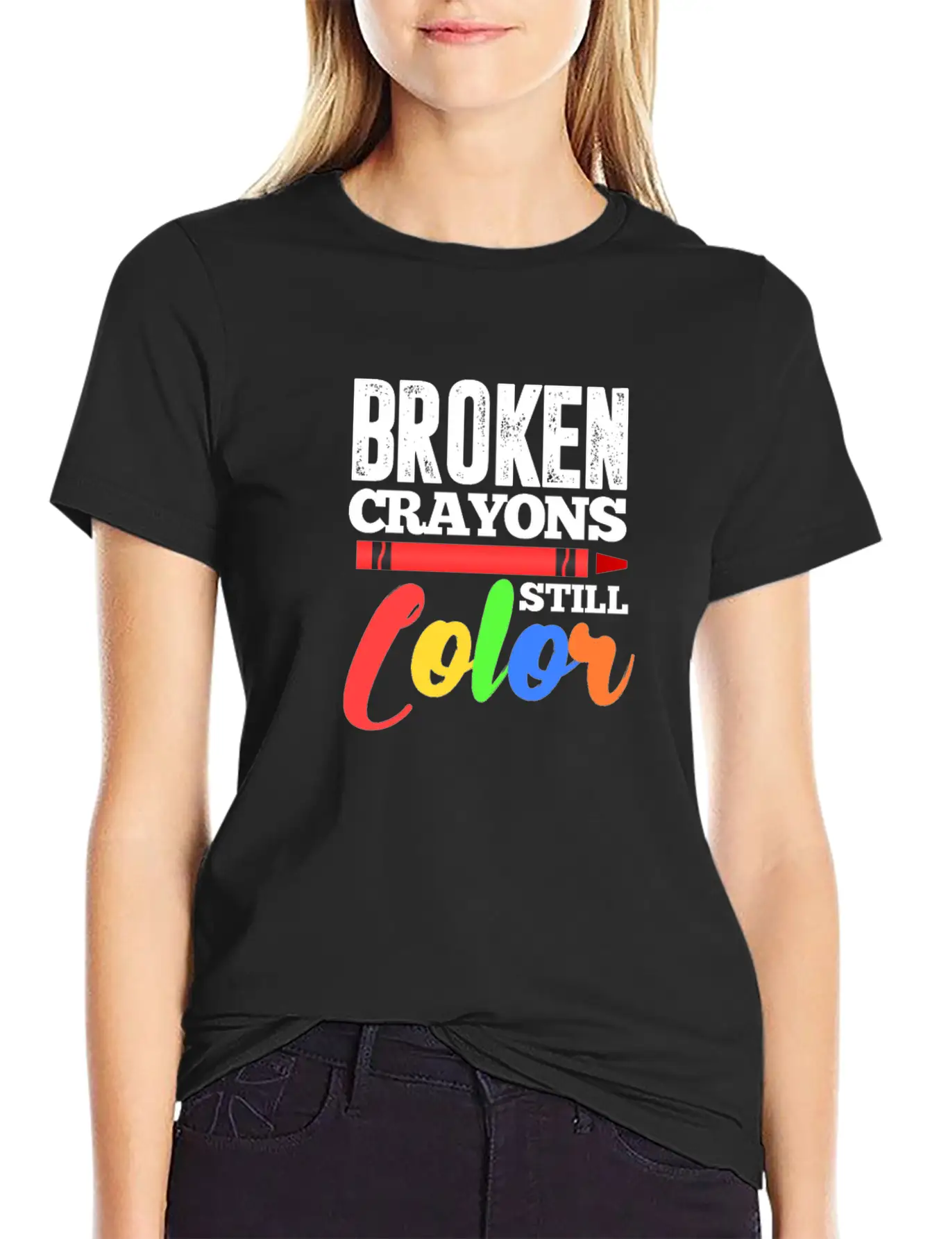 Broken Crayons Still Color Mental Health Awareness Unisex Casual T-Shirt – Clean Design For Daily Comfort