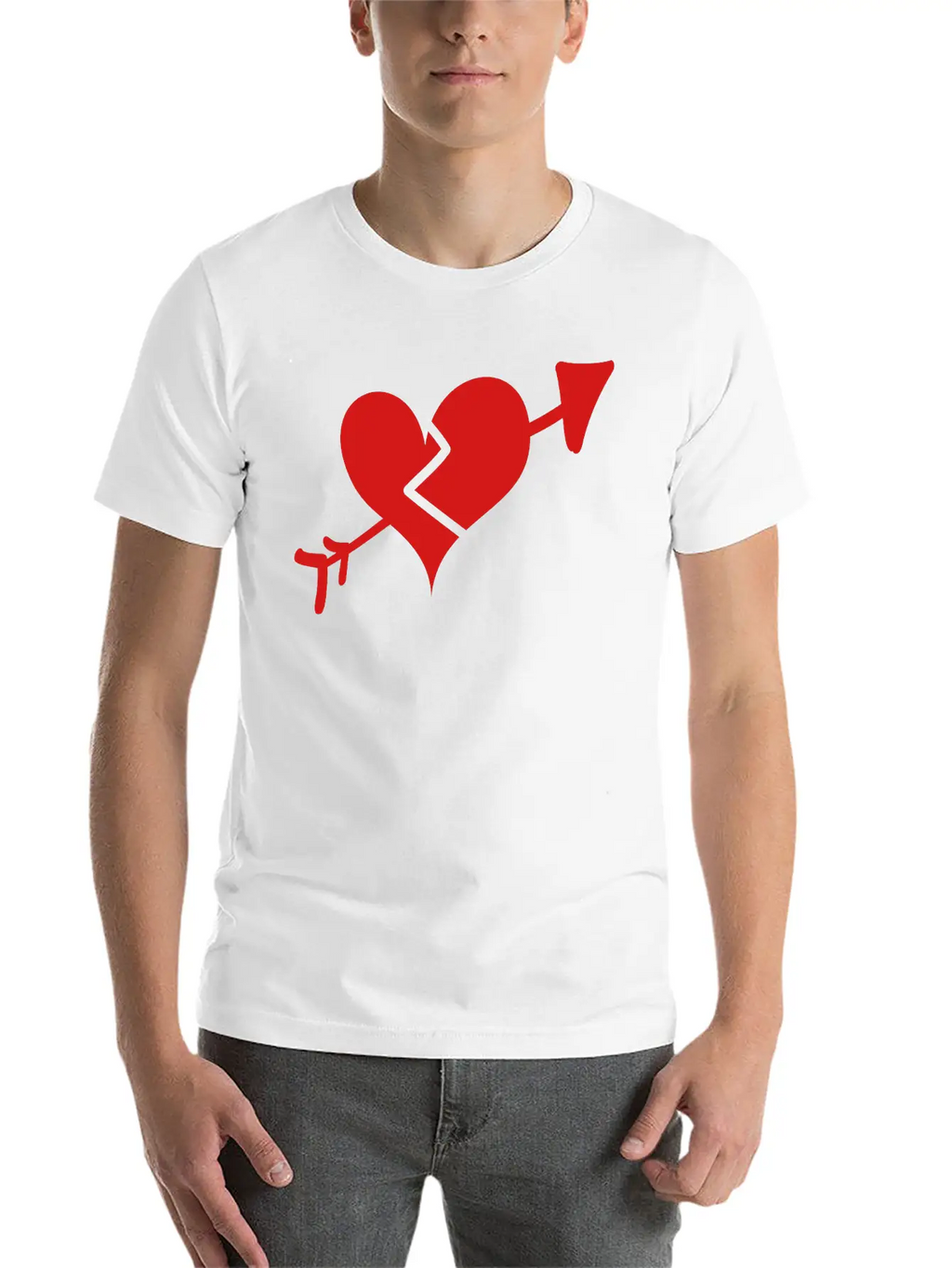 Broken Heart Cupid Arrow Stylish Everyday T-Shirt – Unisex Basic Cotton Tee