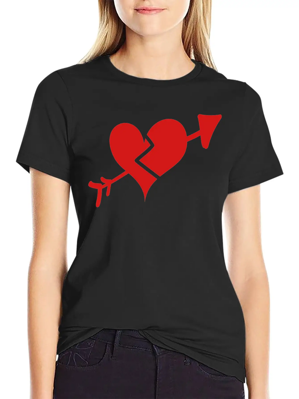 Broken Heart Cupid Arrow Stylish Everyday T-Shirt – Unisex Basic Cotton Tee