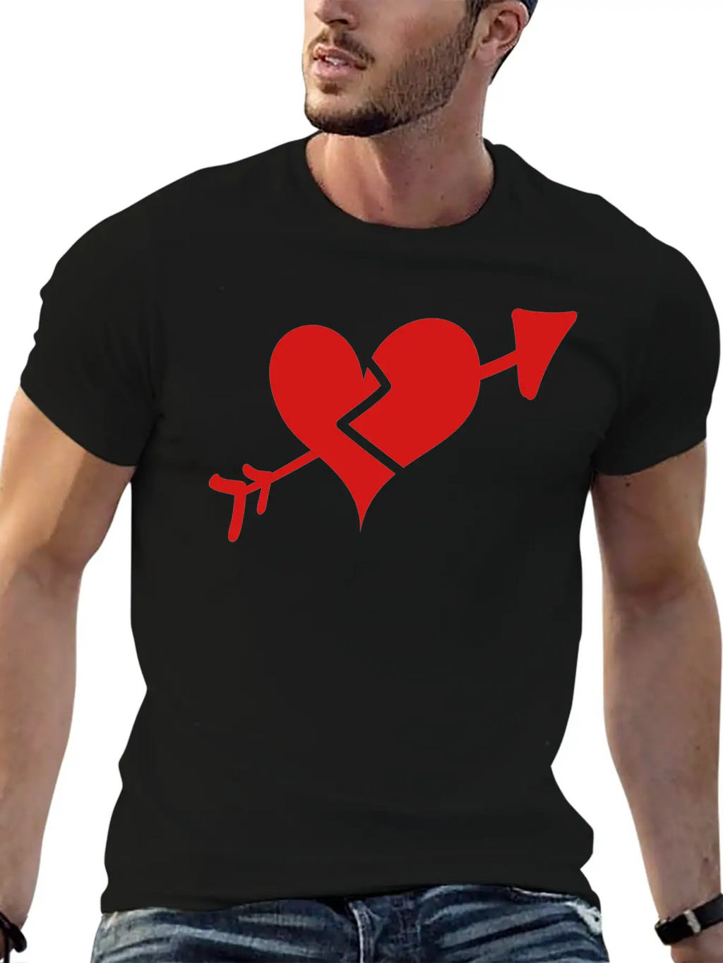 Broken Heart Cupid Arrow Stylish Everyday T-Shirt – Unisex Basic Cotton Tee