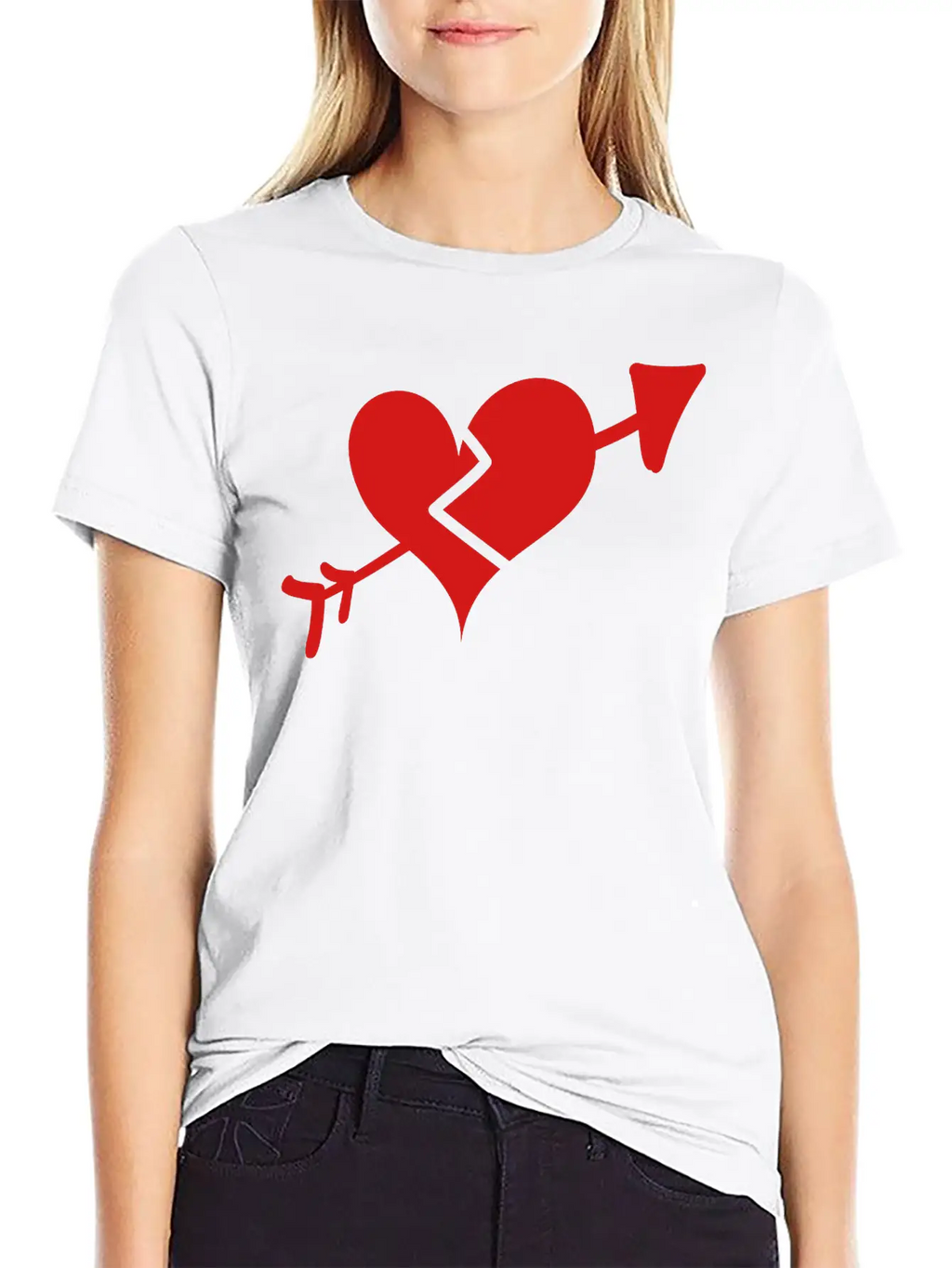 Broken Heart Cupid Arrow Stylish Everyday T-Shirt – Unisex Basic Cotton Tee
