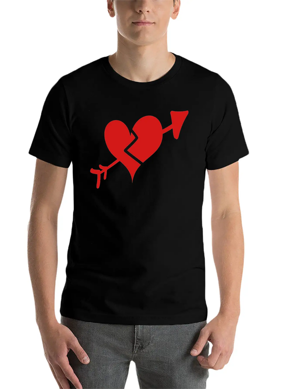 Broken Heart Cupid Arrow Stylish Everyday T-Shirt – Unisex Basic Cotton Tee