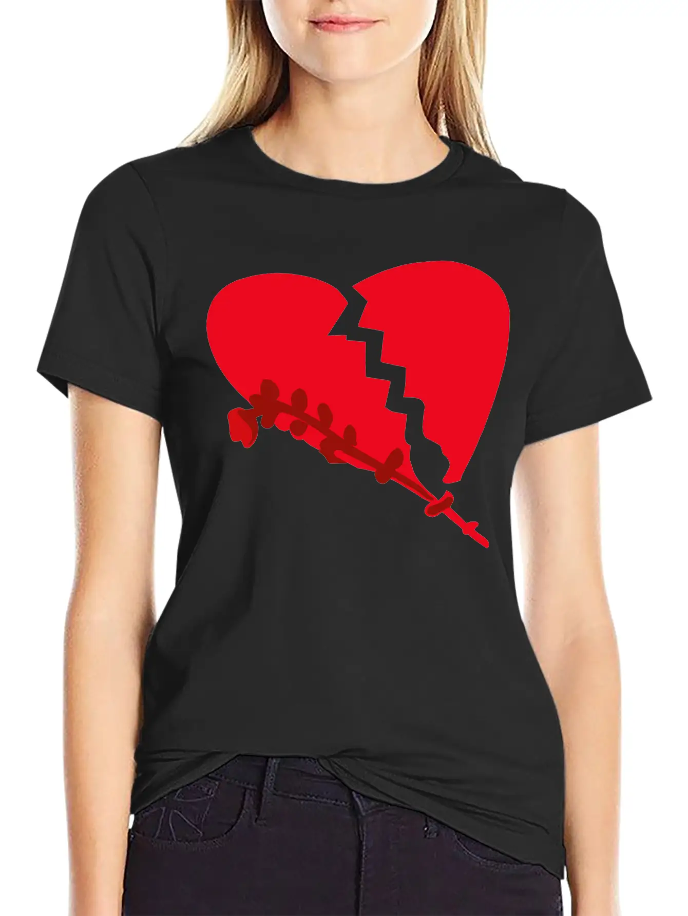 Broken Heart With Wilted Flower Vector 3 Colors Unisex Casual T-Shirt – Clean Design For Daily Comfort